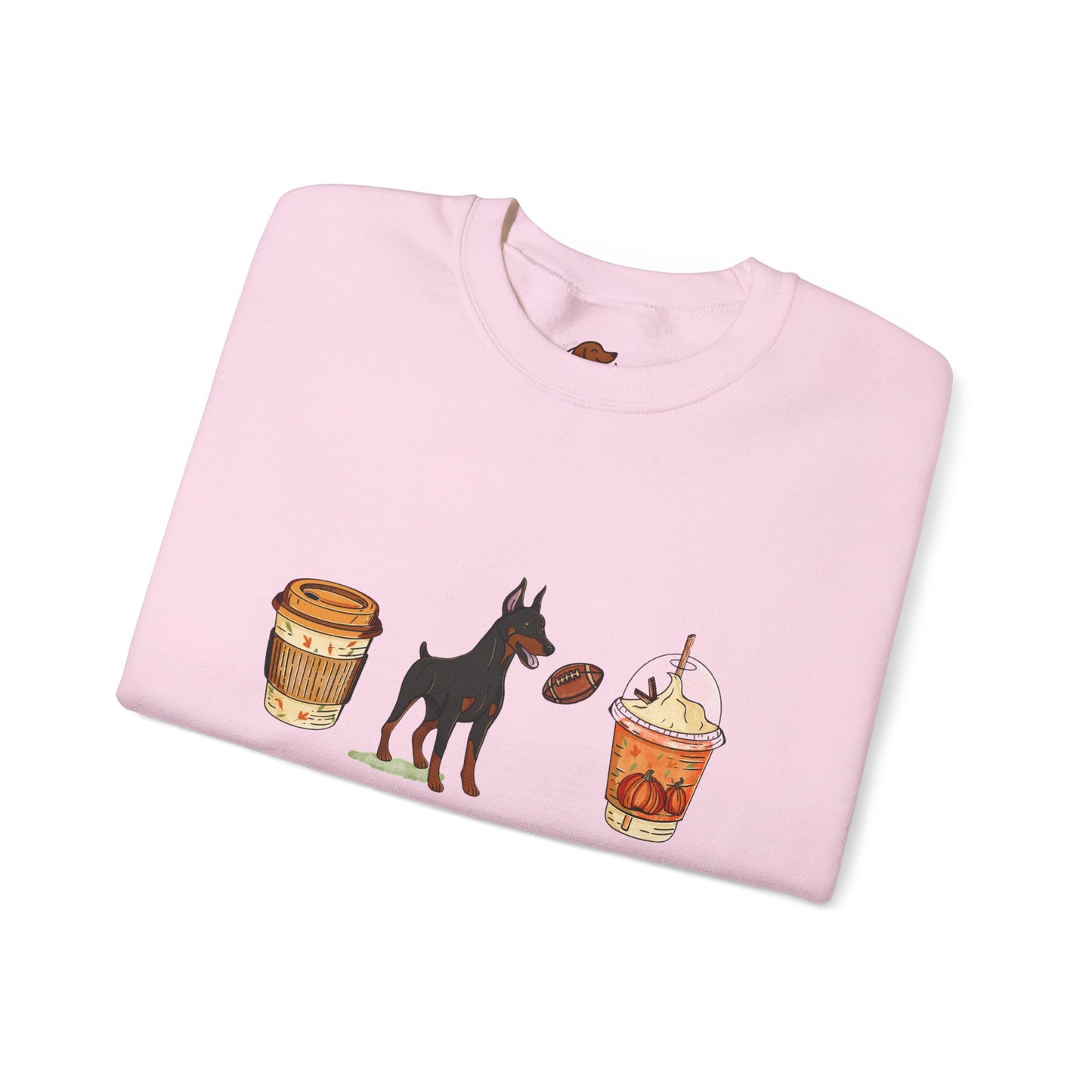 Doberman Fall Cups Unisex Heavy Blend™ Crewneck Sweatshirt