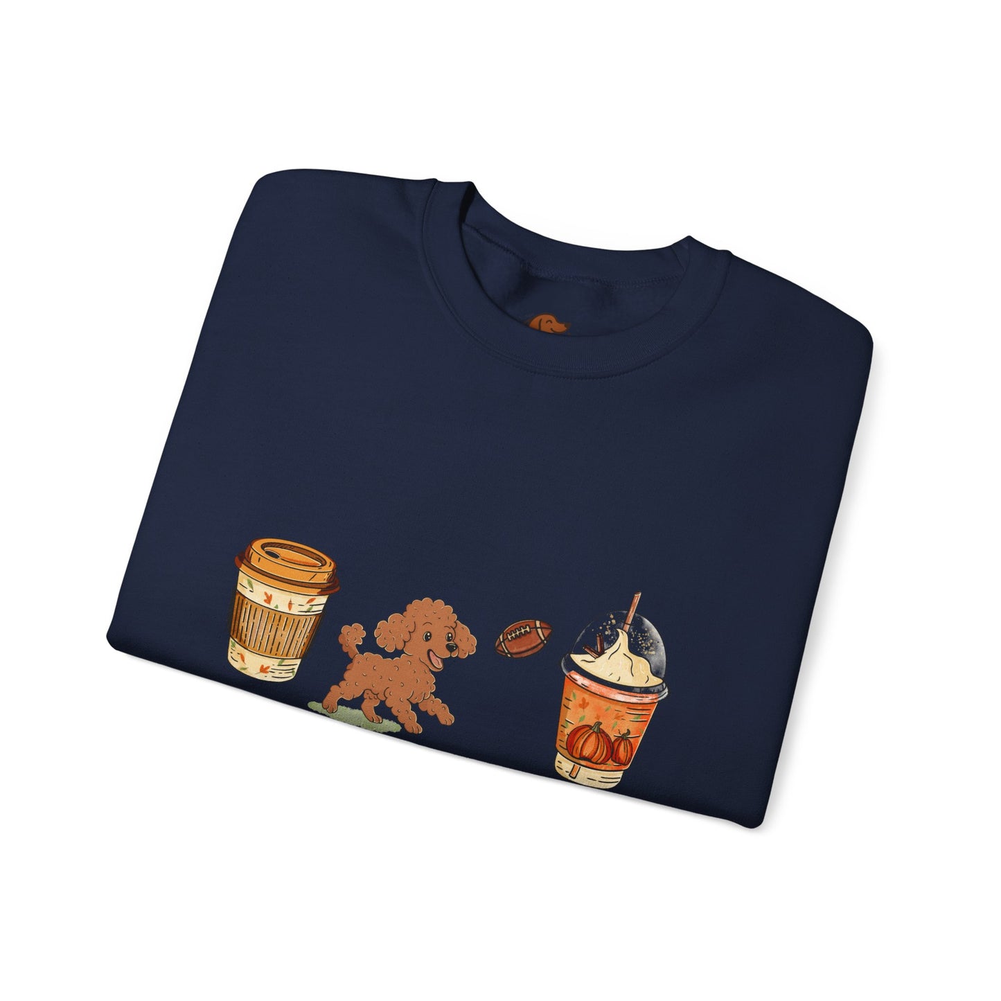 Mini Poodle Fall Cups Unisex Heavy Blend™ Crewneck Sweatshirt
