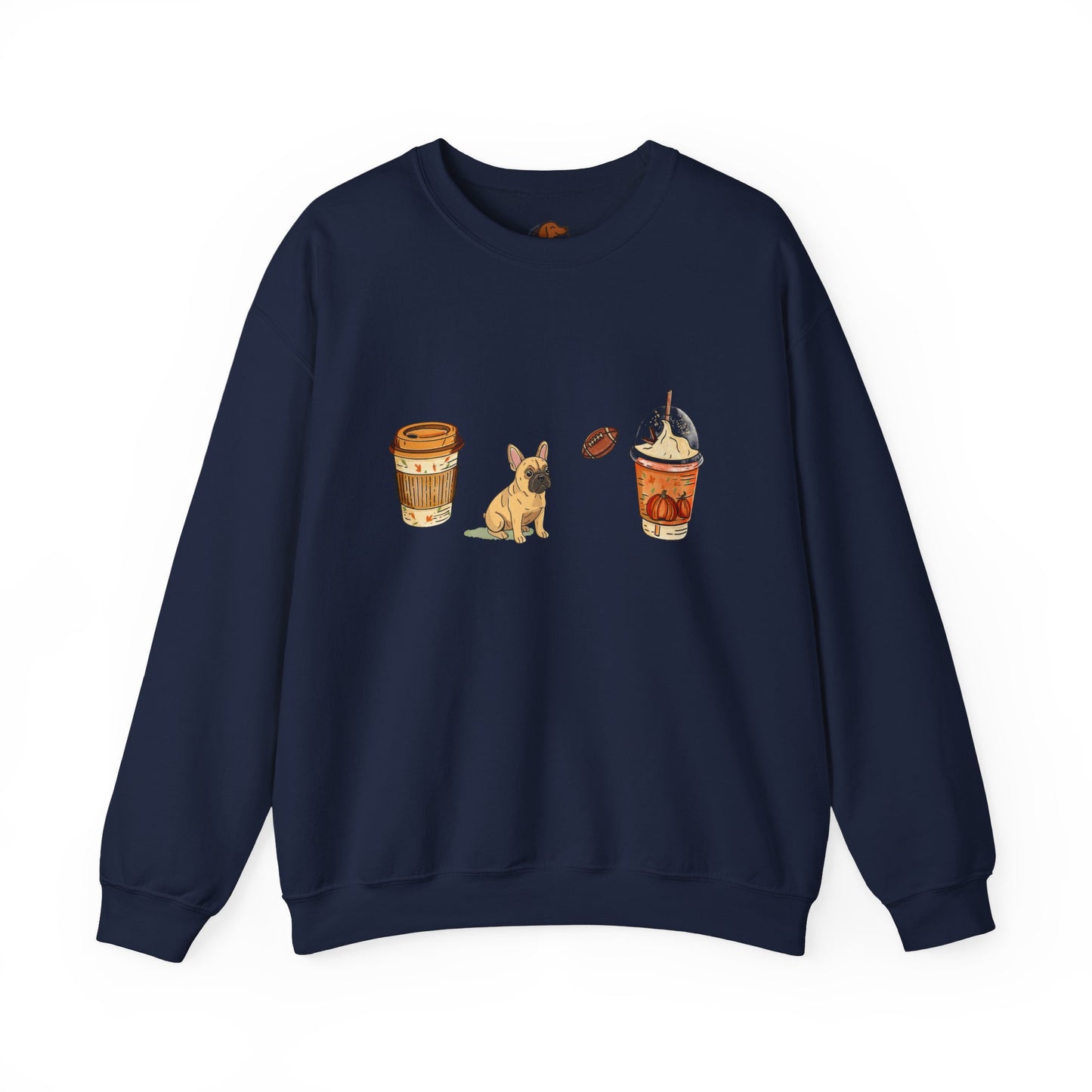 Frenchie Fall Cups Unisex Heavy Blend™ Crewneck Sweatshirt