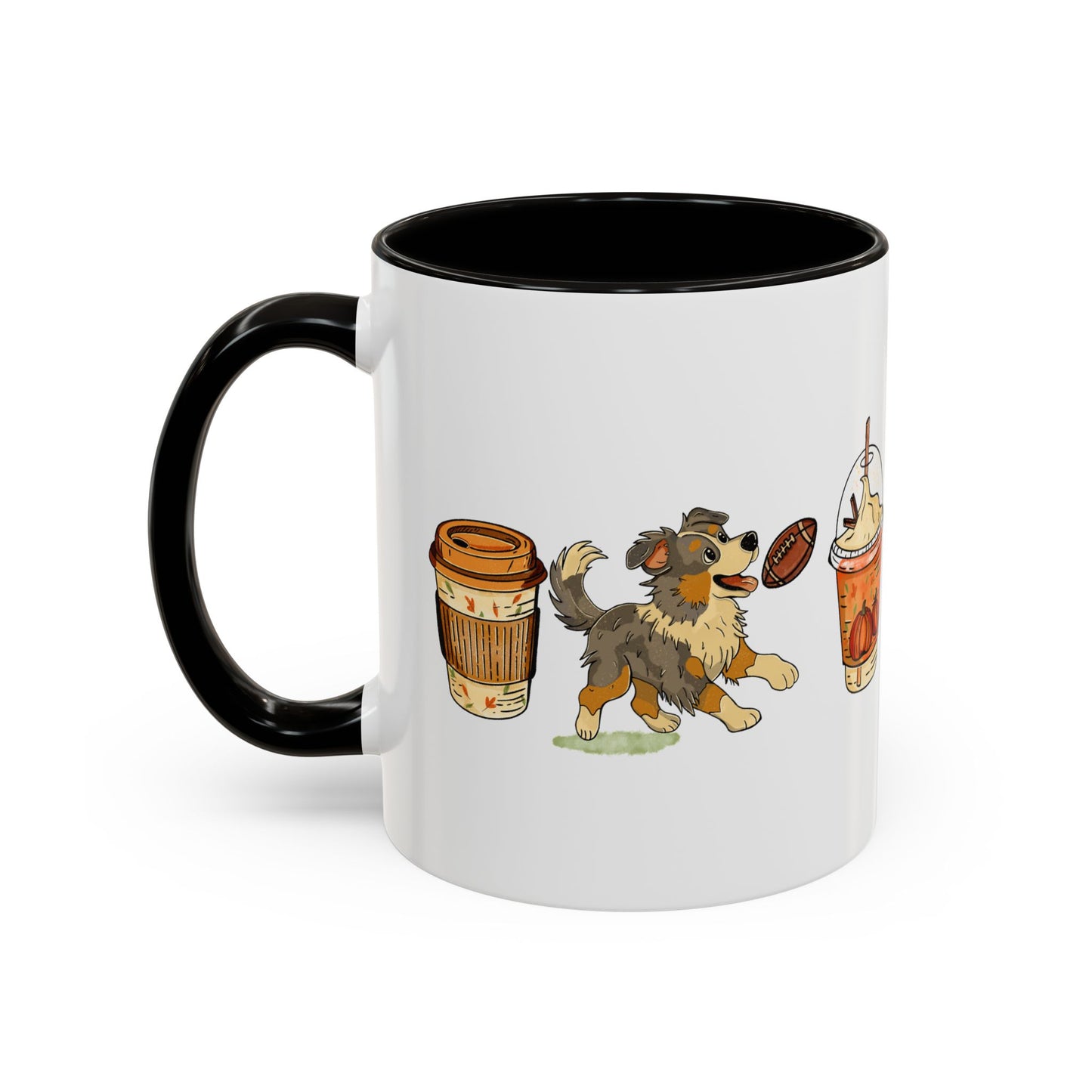 Australian Shepherd Fall design, color Mugs 11oz