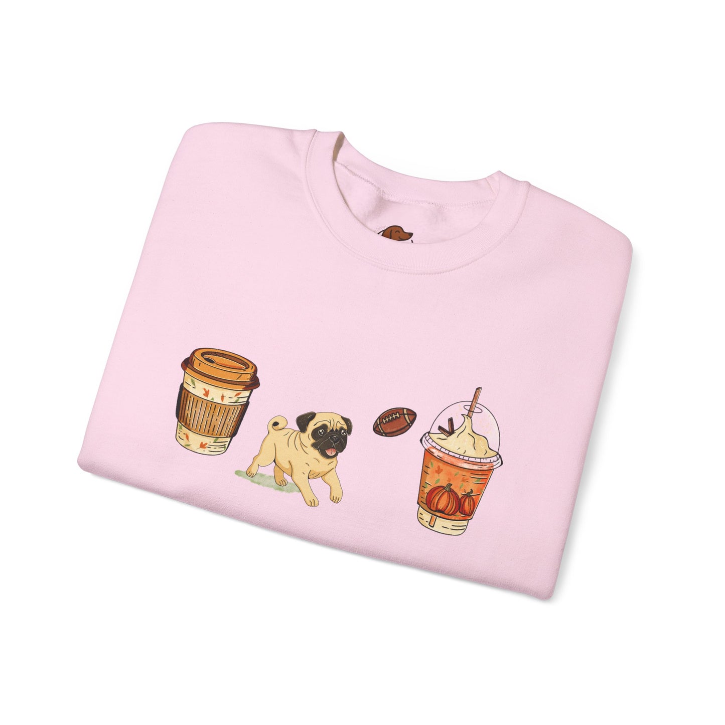 Pug Fall Cups Unisex Heavy Blend™ Crewneck Sweatshirt