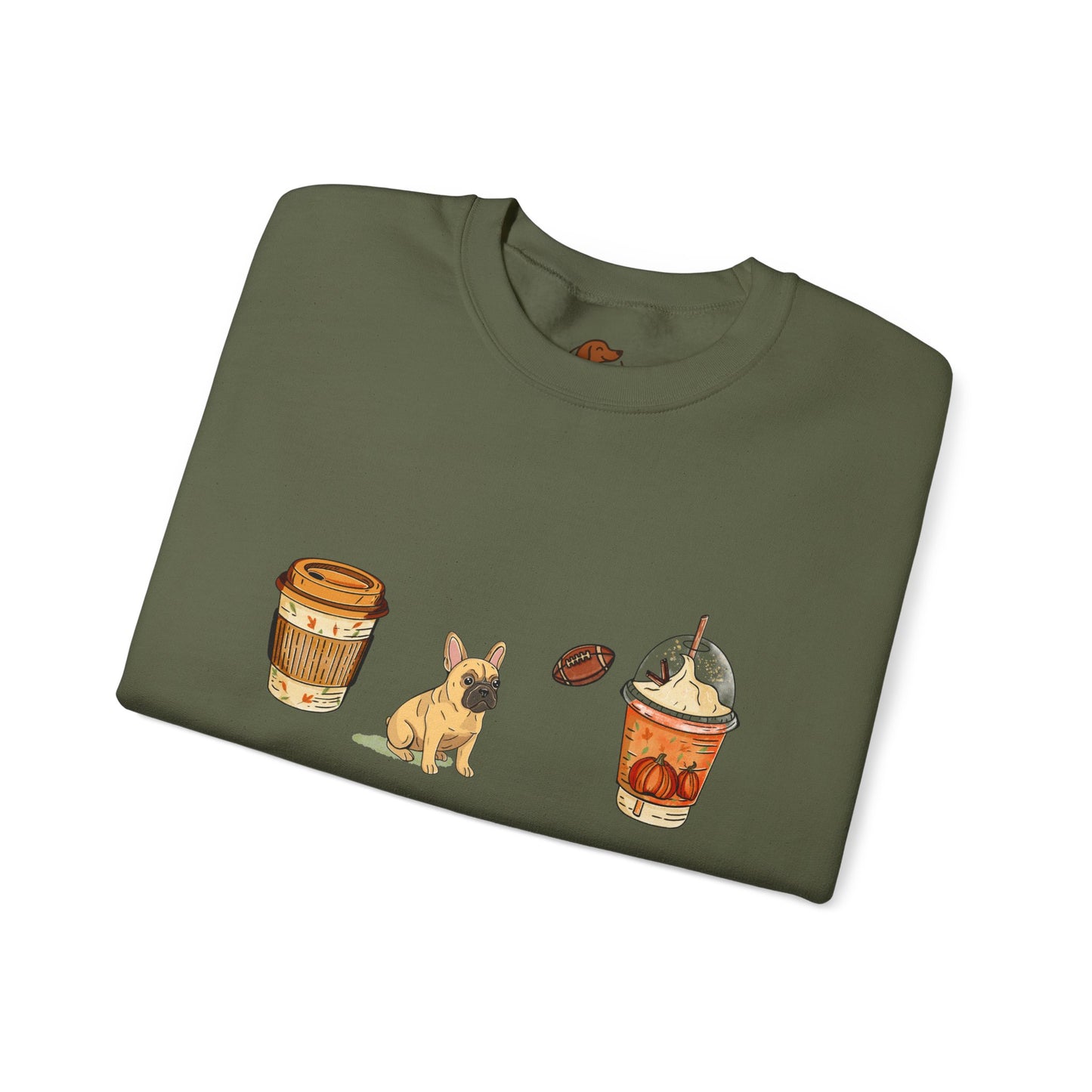 Frenchie Fall Cups Unisex Heavy Blend™ Crewneck Sweatshirt