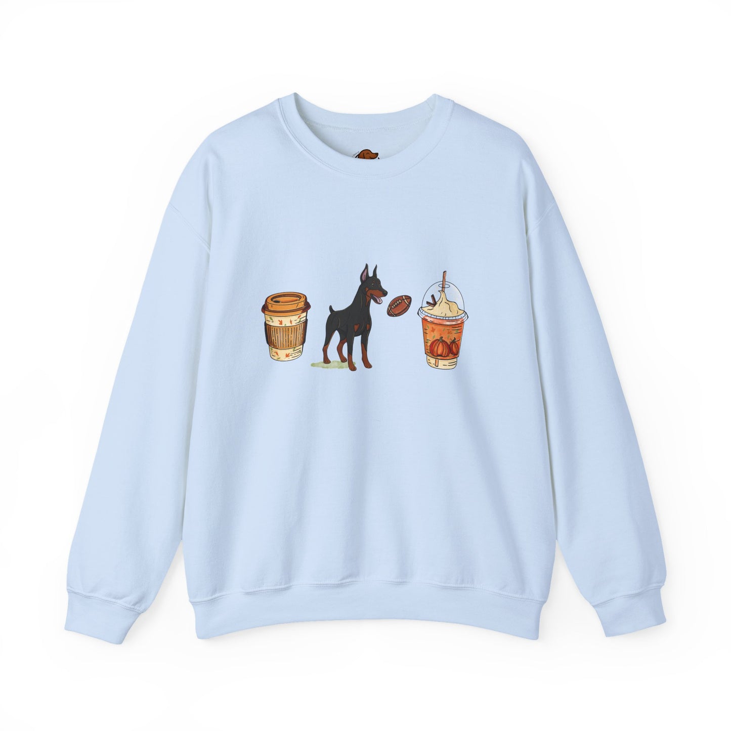 Doberman Fall Cups Unisex Heavy Blend™ Crewneck Sweatshirt