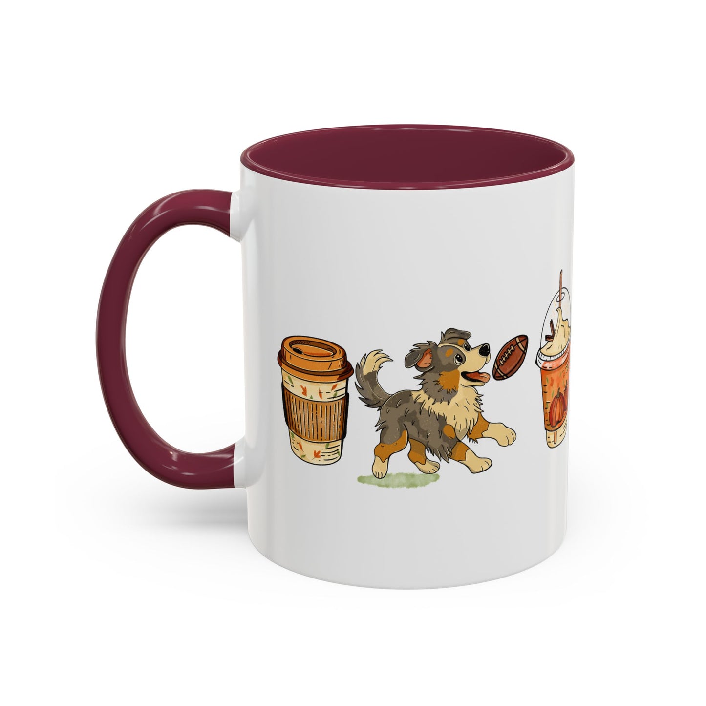 Australian Shepherd Fall design, color Mugs 11oz