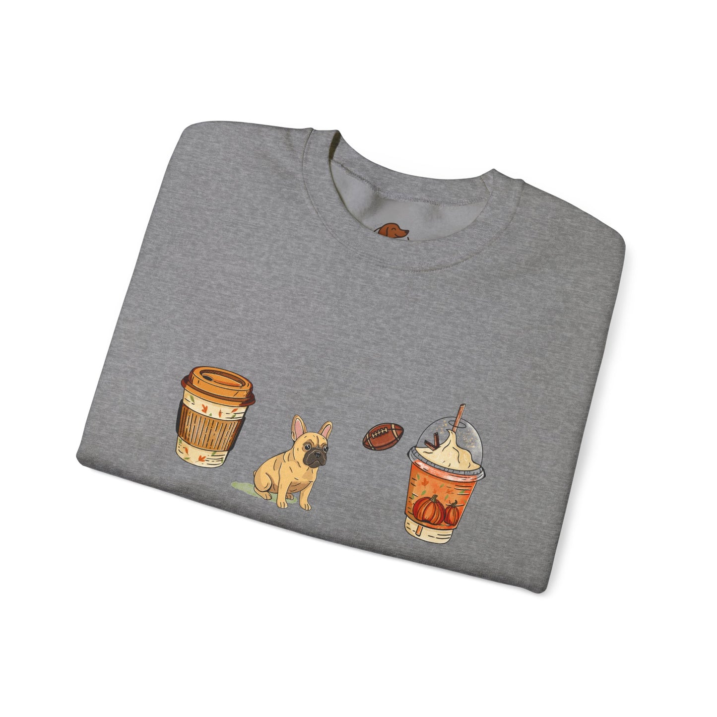 Frenchie Fall Cups Unisex Heavy Blend™ Crewneck Sweatshirt