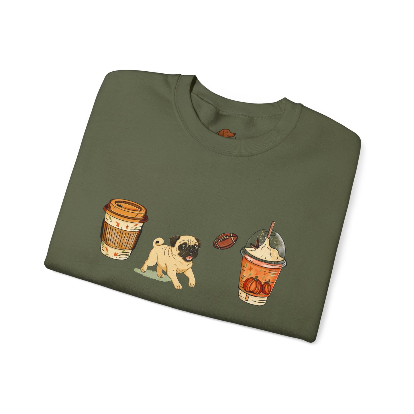 Pug Fall Cups Unisex Heavy Blend™ Crewneck Sweatshirt