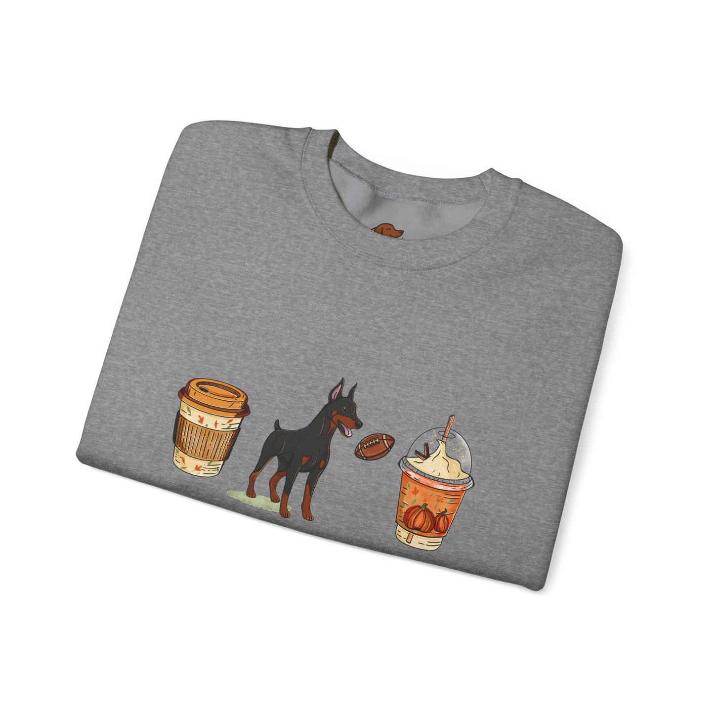 Doberman Fall Cups Unisex Heavy Blend™ Crewneck Sweatshirt