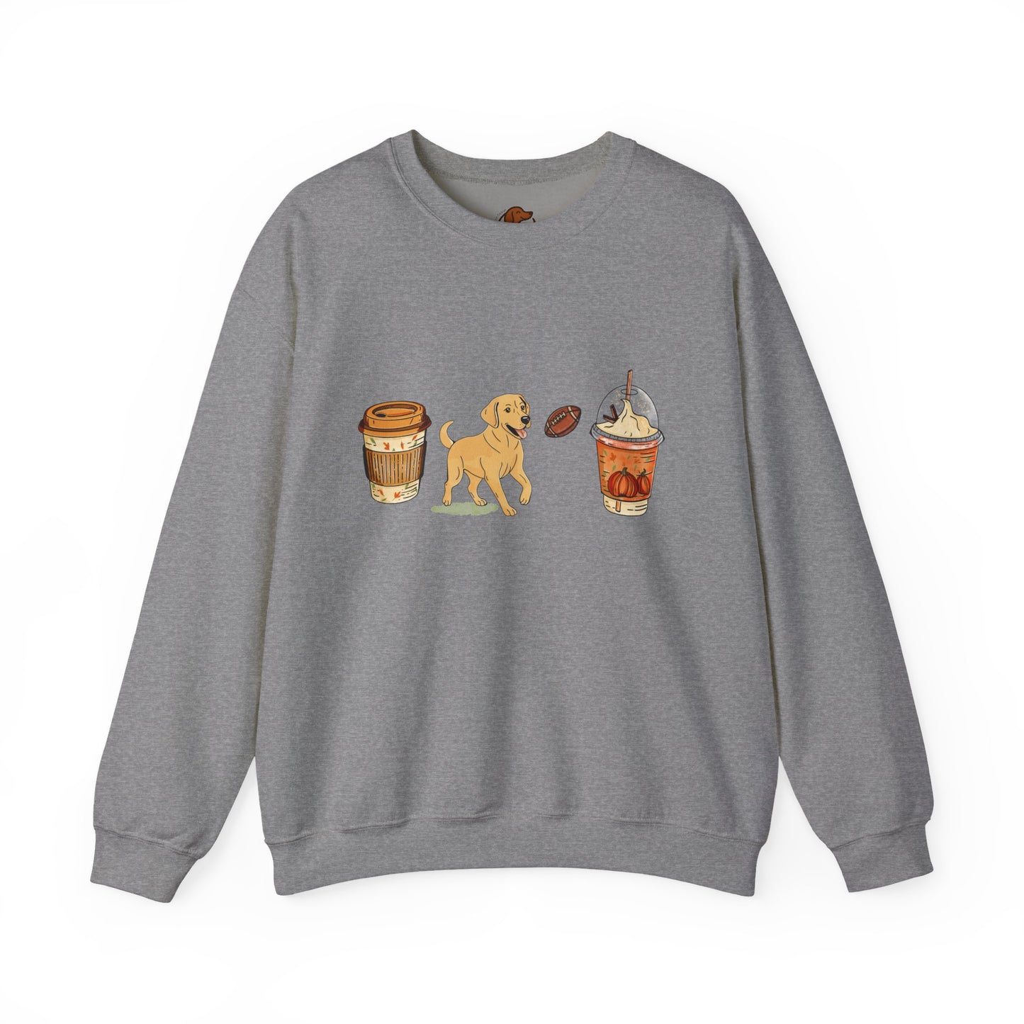 Yellow Lab Fall Cups Unisex Heavy Blend™ Crewneck Sweatshirt