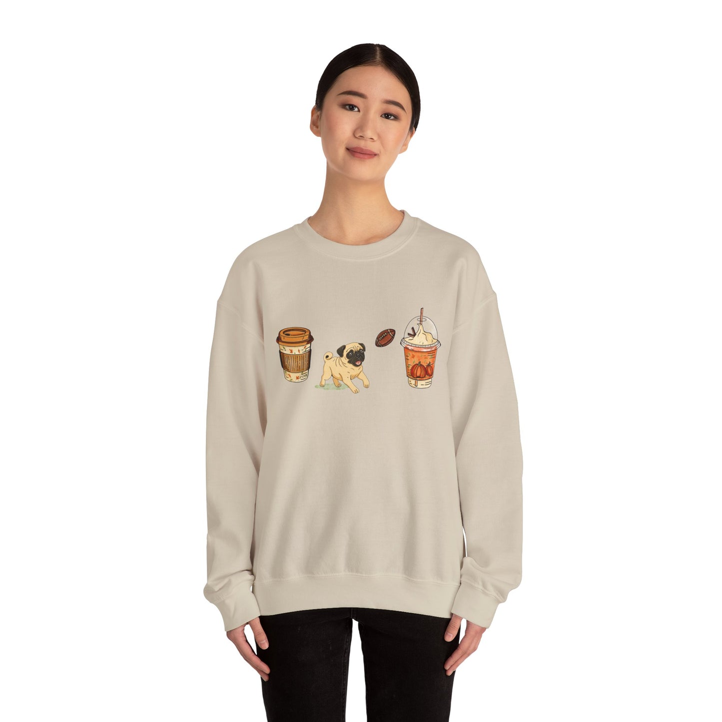 Pug Fall Cups Unisex Heavy Blend™ Crewneck Sweatshirt