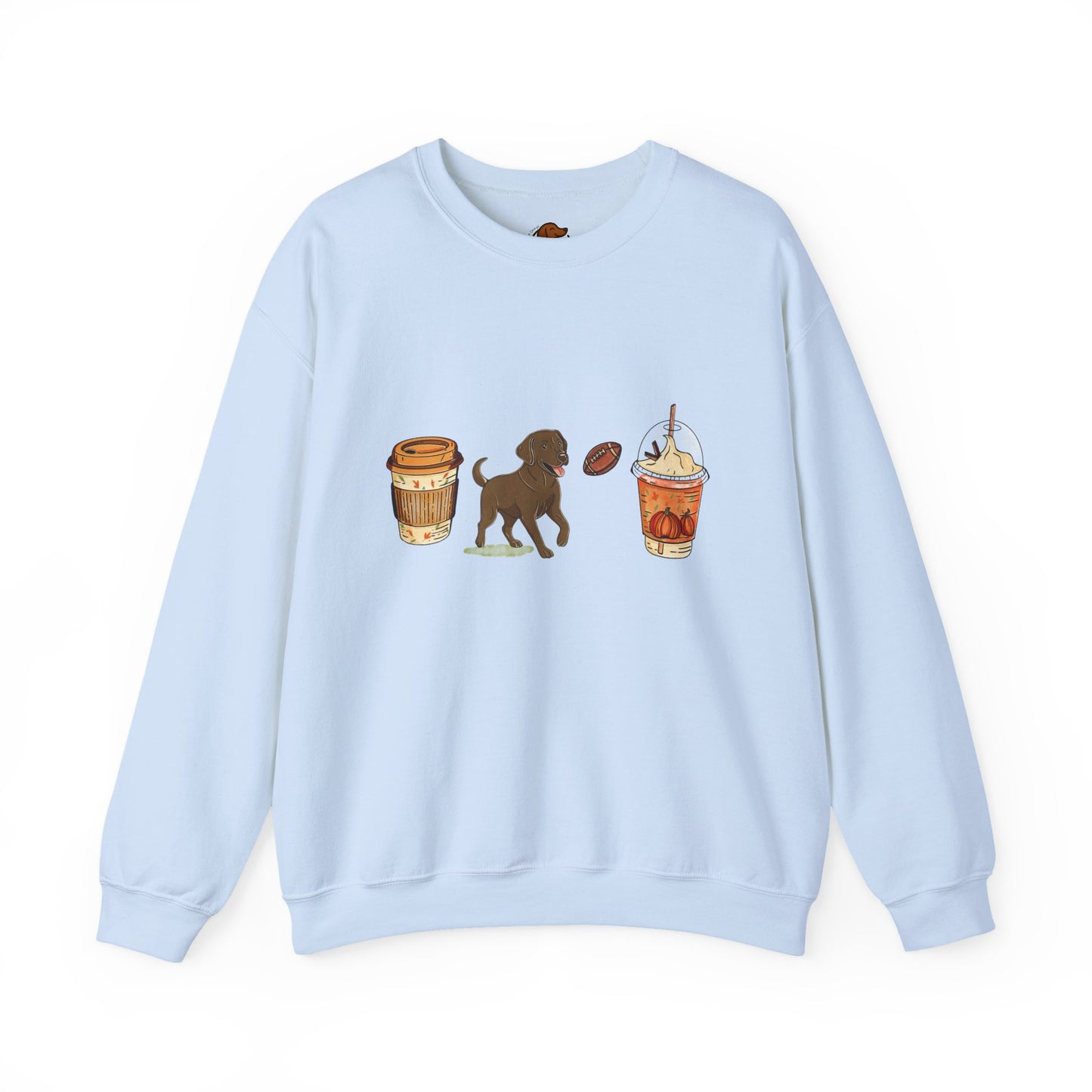 Chocolate lab Fall Cups Unisex Heavy Blend™ Crewneck Sweatshirt