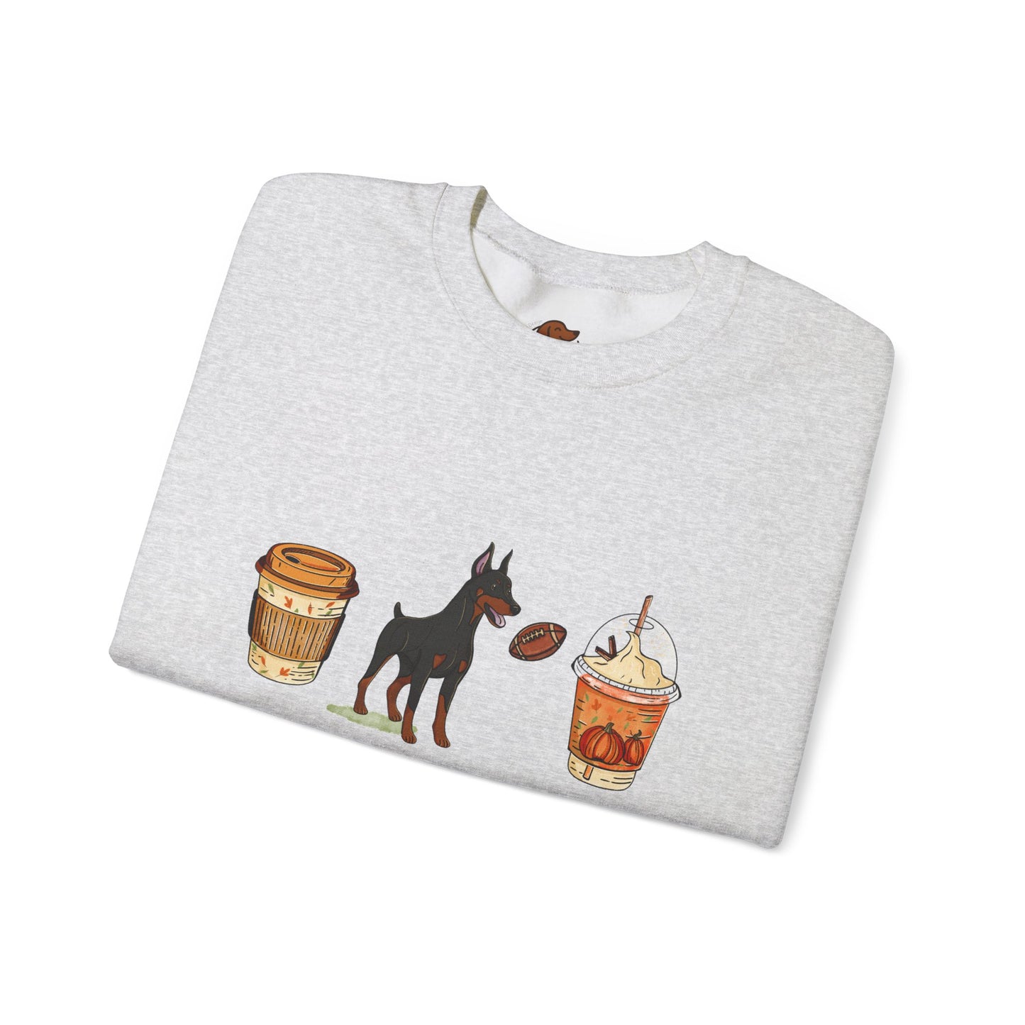 Doberman Fall Cups Unisex Heavy Blend™ Crewneck Sweatshirt