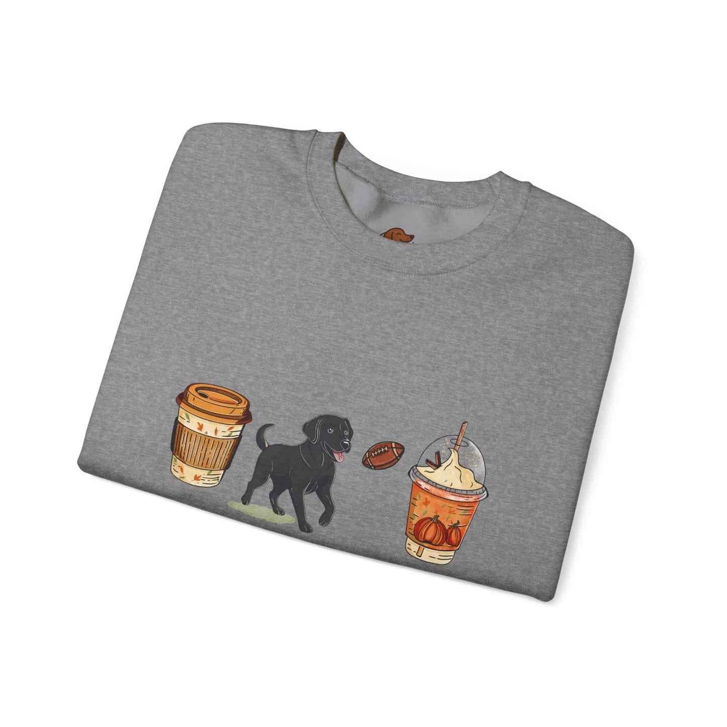 Black lab Fall Cups Unisex Heavy Blend™ Crewneck Sweatshirt