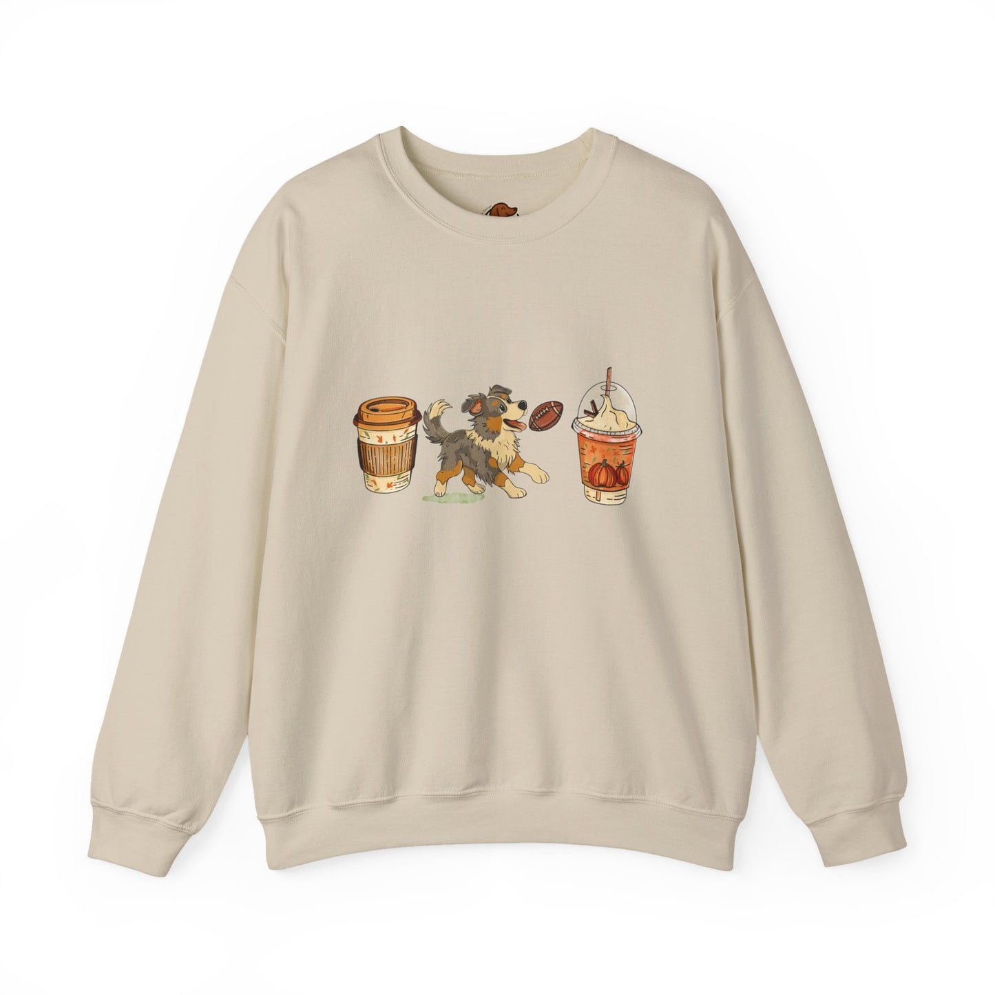 Australian Shepherd Fall Cups Unisex Heavy Blend™ Crewneck Sweatshirt