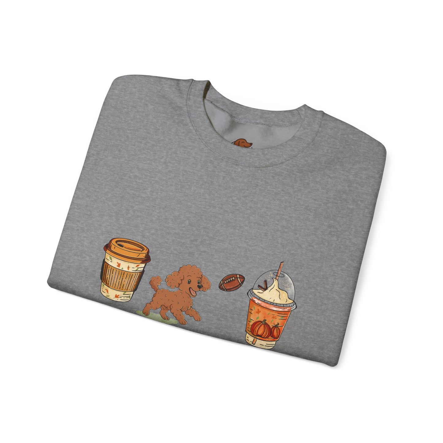 Mini Poodle Fall Cups Unisex Heavy Blend™ Crewneck Sweatshirt