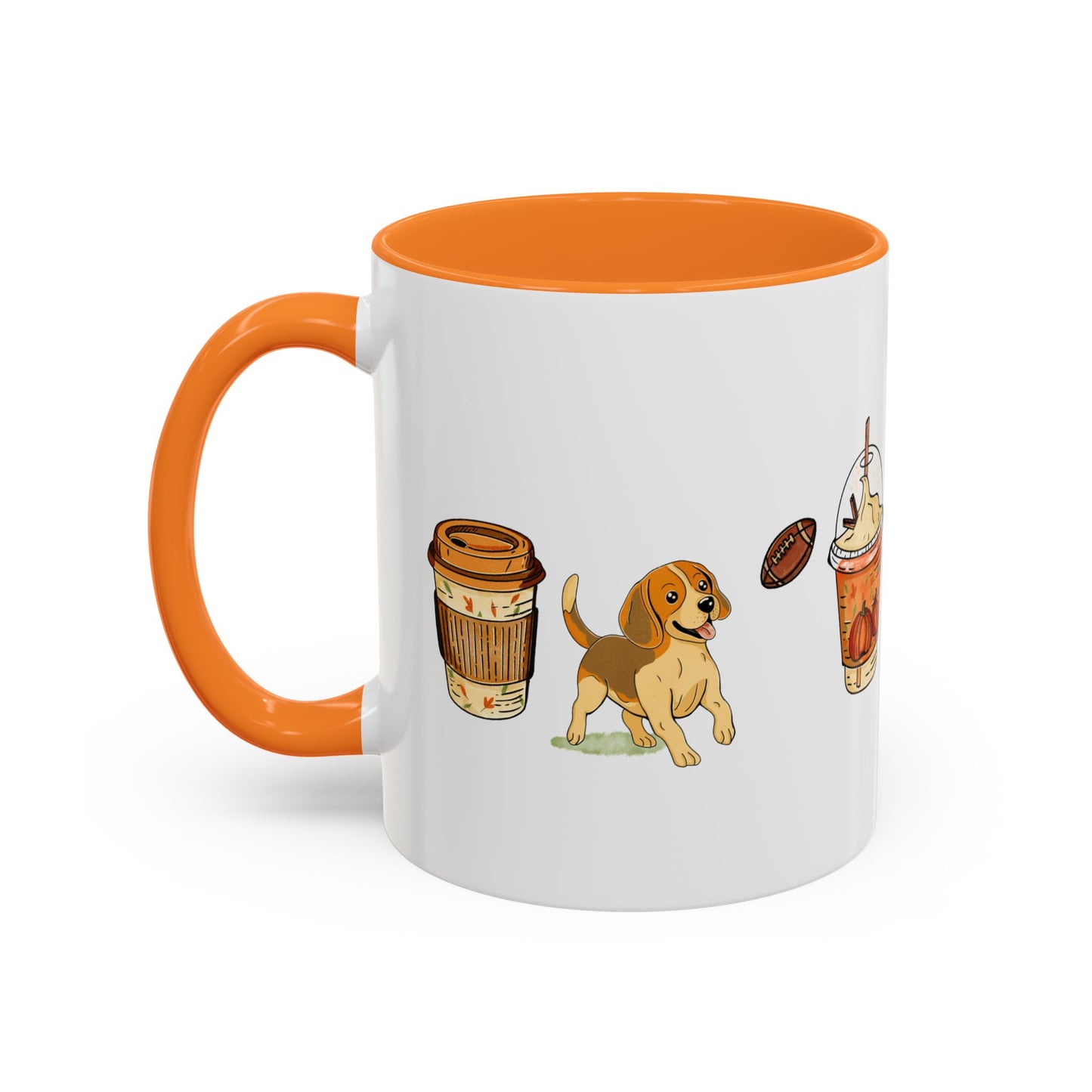 Beagle fall design, color Mugs 11oz