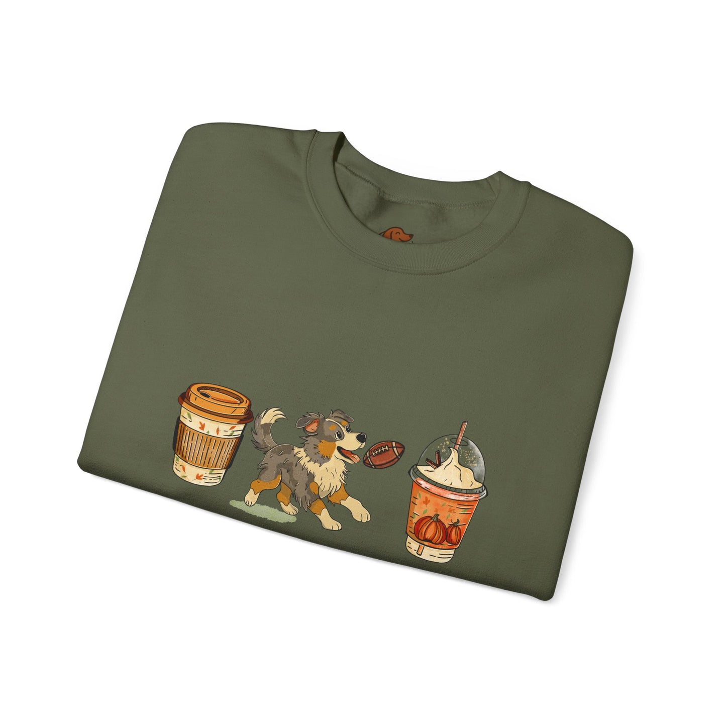 Australian Shepherd Fall Cups Unisex Heavy Blend™ Crewneck Sweatshirt