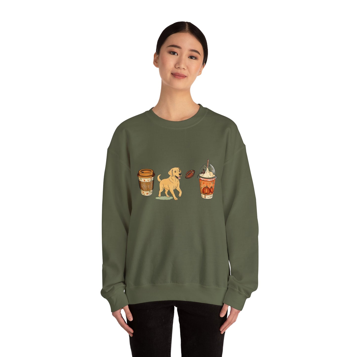 Yellow Lab Fall Cups Unisex Heavy Blend™ Crewneck Sweatshirt