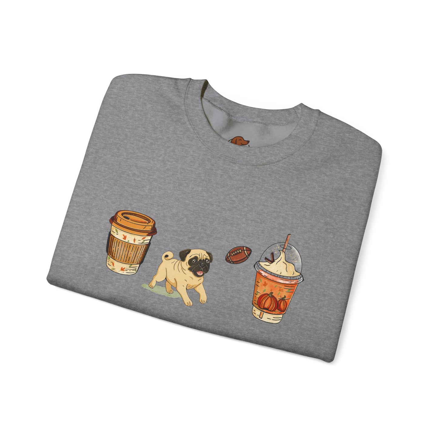 Pug Fall Cups Unisex Heavy Blend™ Crewneck Sweatshirt