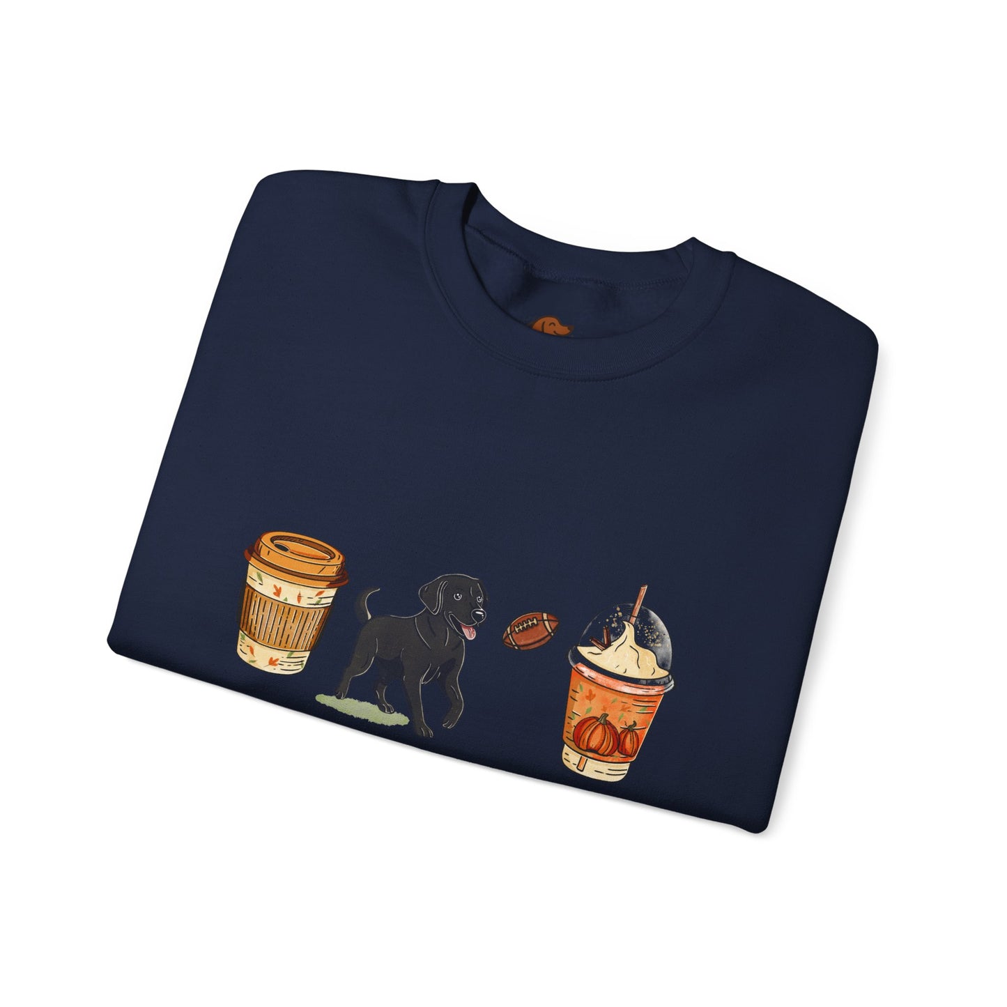 Black lab Fall Cups Unisex Heavy Blend™ Crewneck Sweatshirt