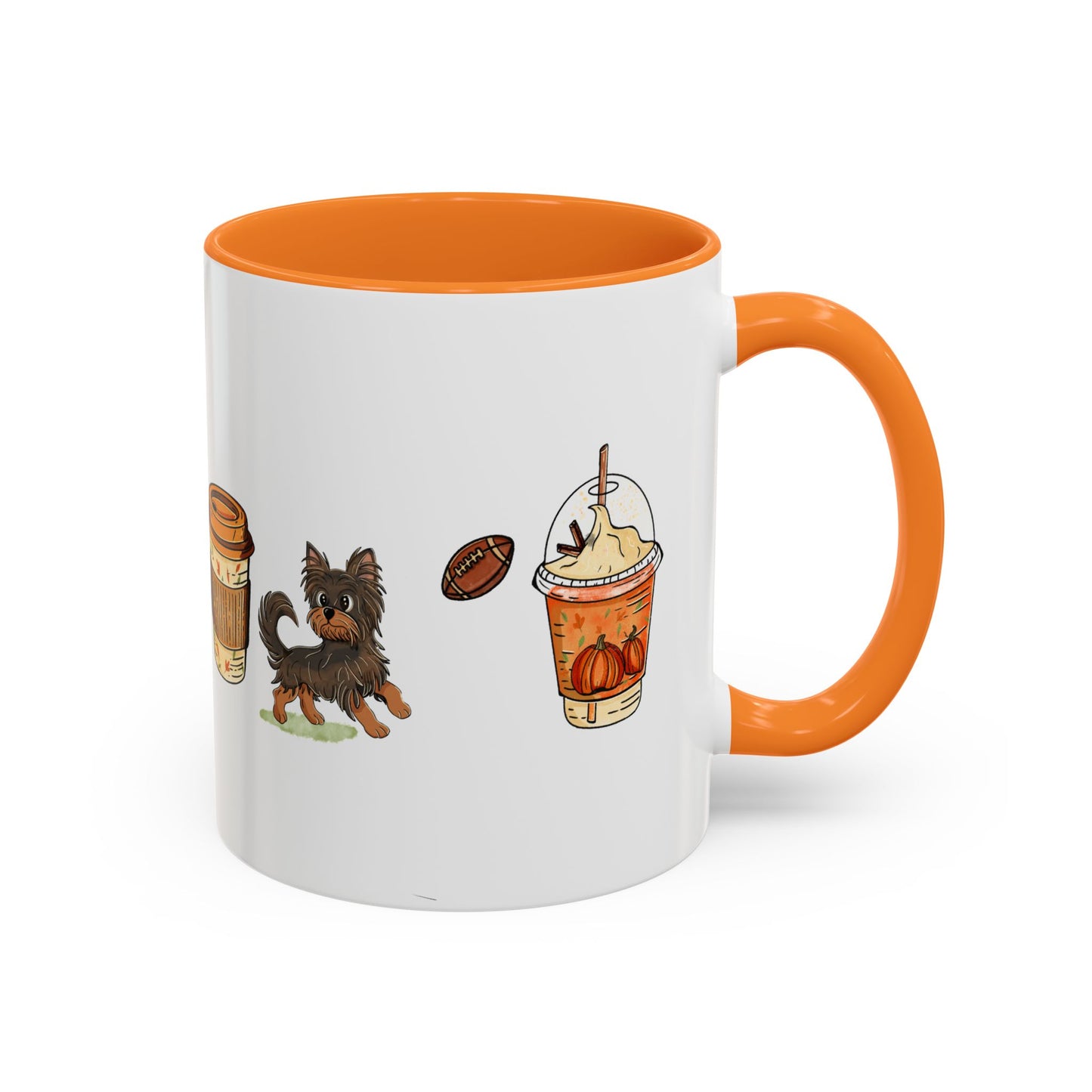 Yorkie Fall design, color Mugs 11oz