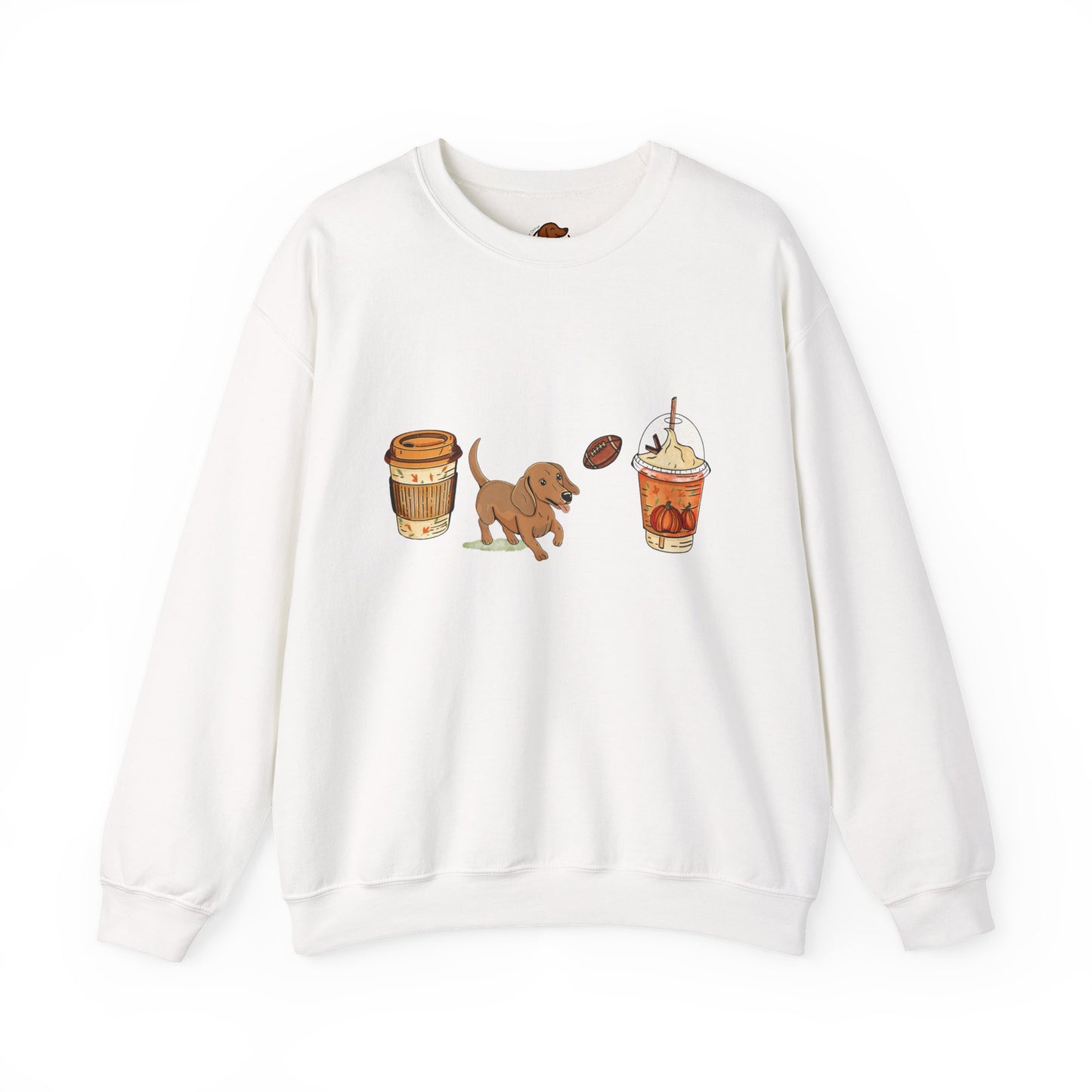 Dachshund Fall Cups Unisex Heavy Blend™ Crewneck Sweatshirt