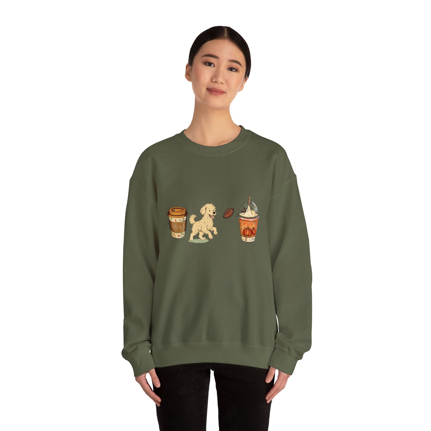Doodle Fall Cups Unisex Heavy Blend™ Crewneck Sweatshirt