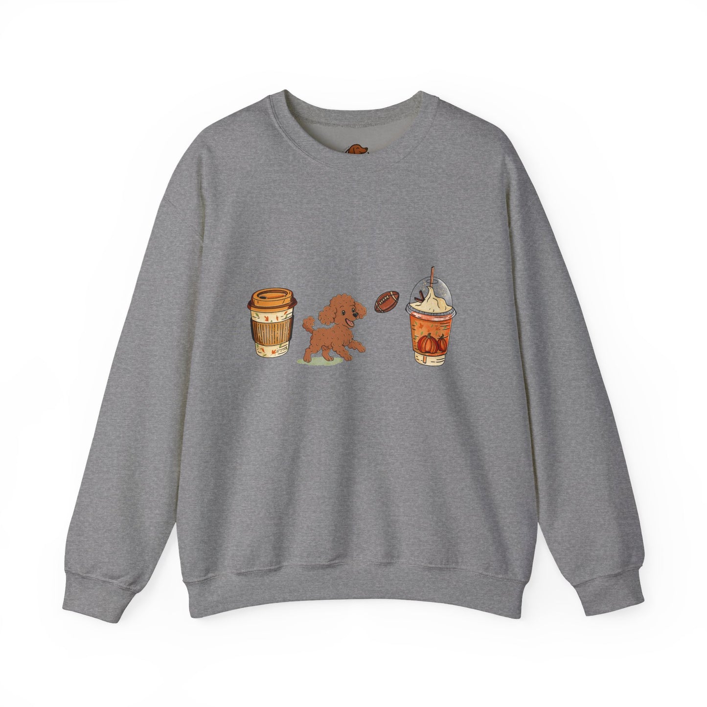 Mini Poodle Fall Cups Unisex Heavy Blend™ Crewneck Sweatshirt