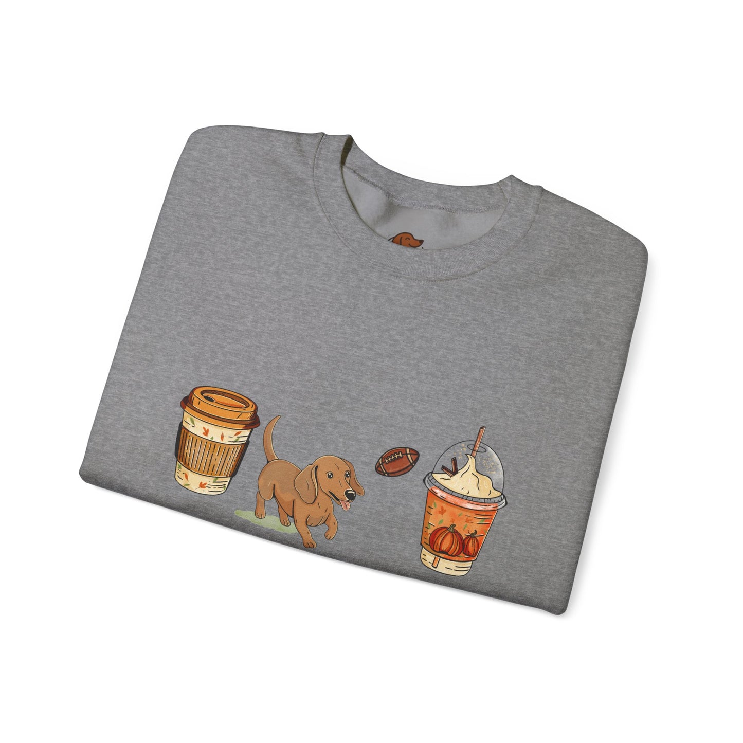 Dachshund Fall Cups Unisex Heavy Blend™ Crewneck Sweatshirt