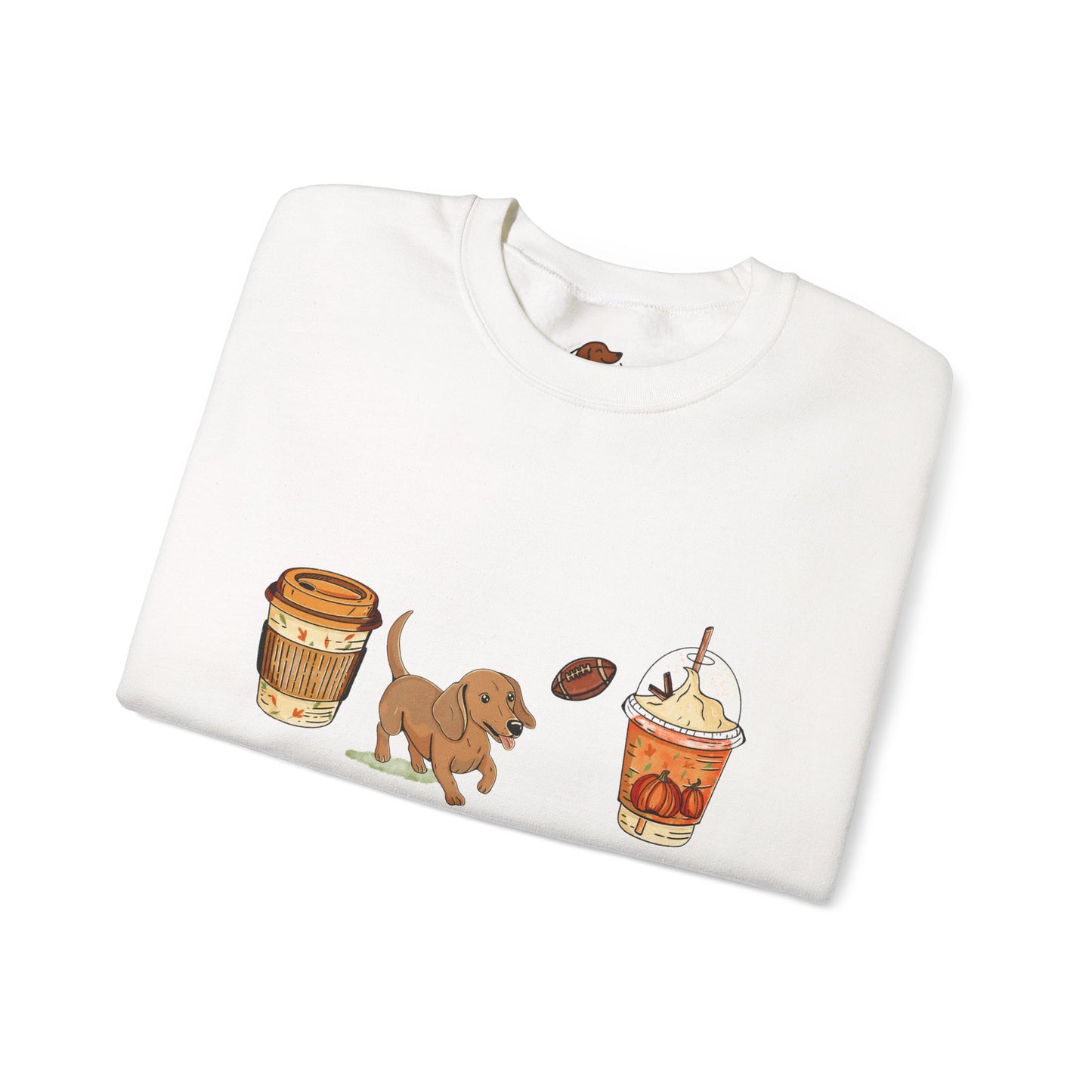 Dachshund Fall Cups Unisex Heavy Blend™ Crewneck Sweatshirt