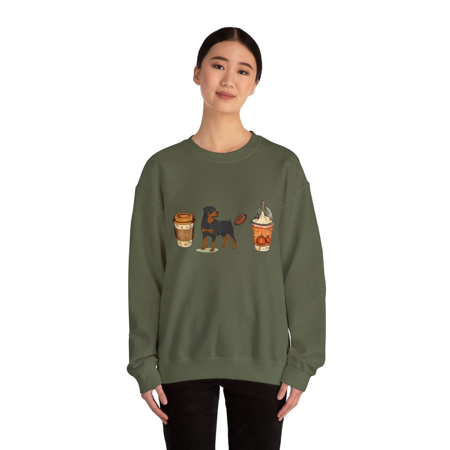 Rottweiler Fall Cups Unisex Heavy Blend™ Crewneck Sweatshirt