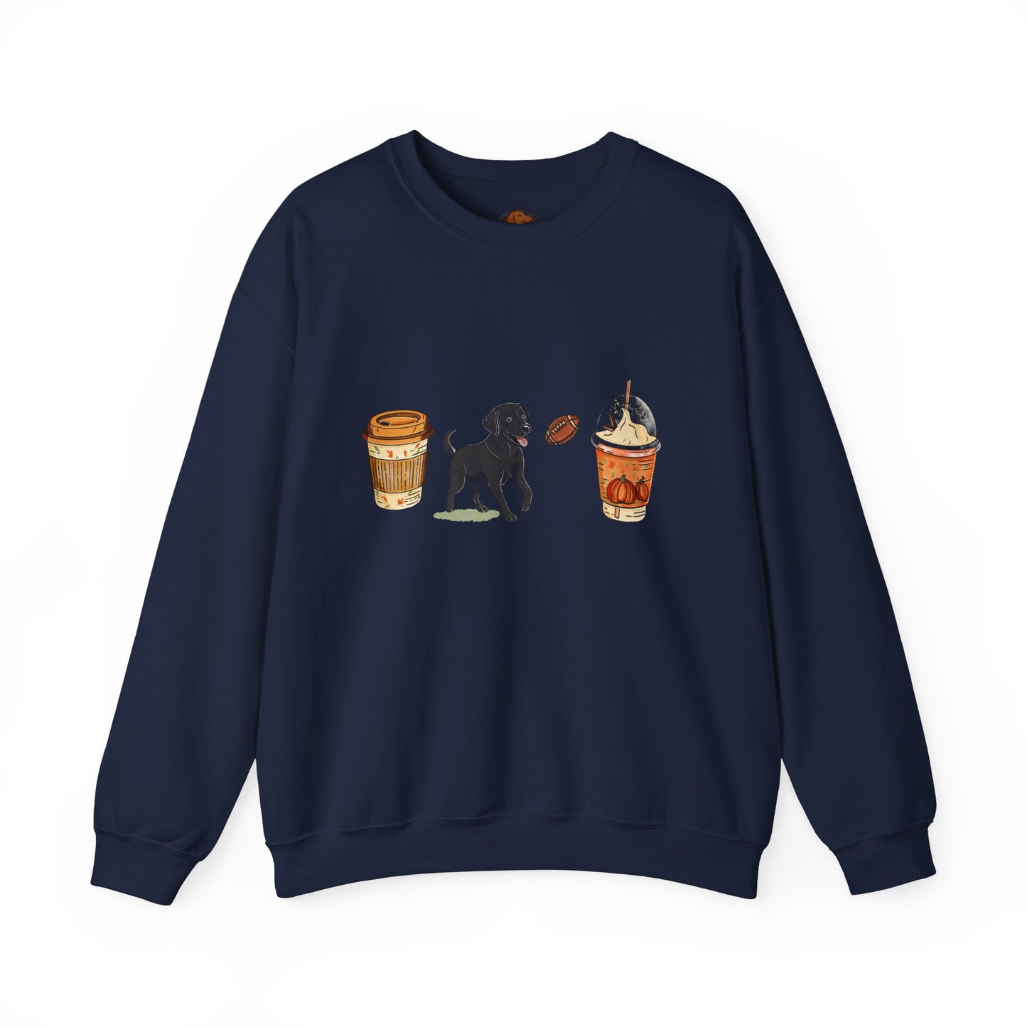 Black lab Fall Cups Unisex Heavy Blend™ Crewneck Sweatshirt