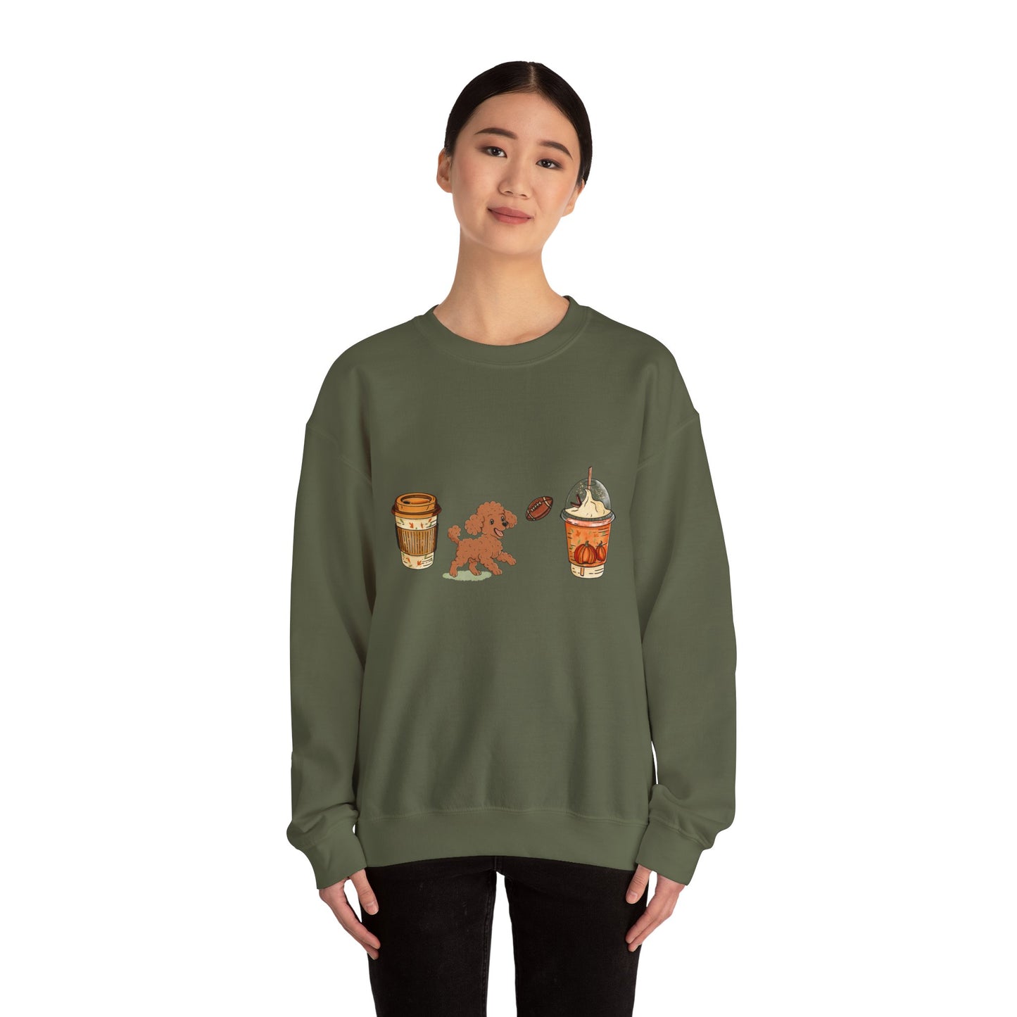 Mini Poodle Fall Cups Unisex Heavy Blend™ Crewneck Sweatshirt