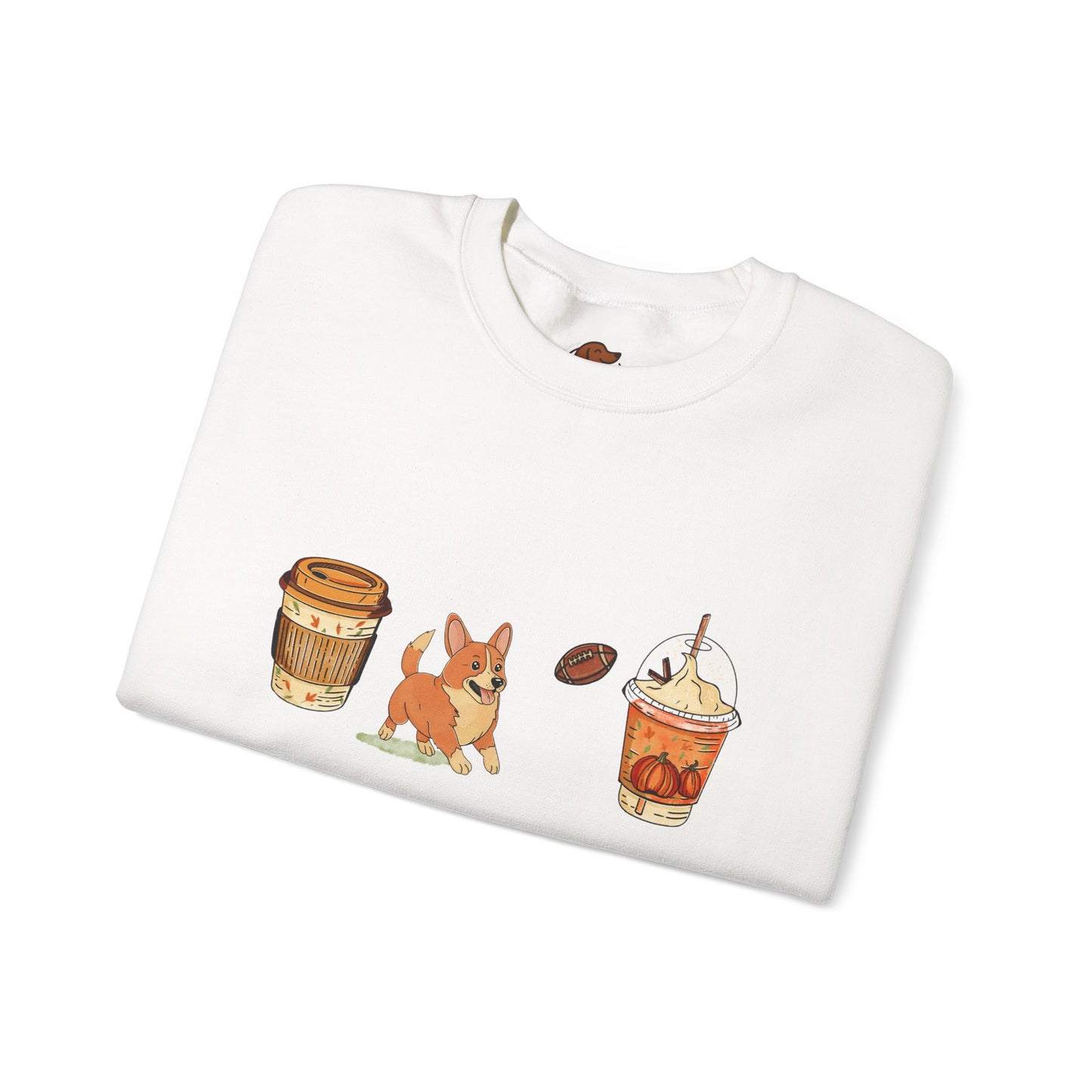 Corgi Fall Cups Unisex Heavy Blend™ Crewneck Sweatshirt