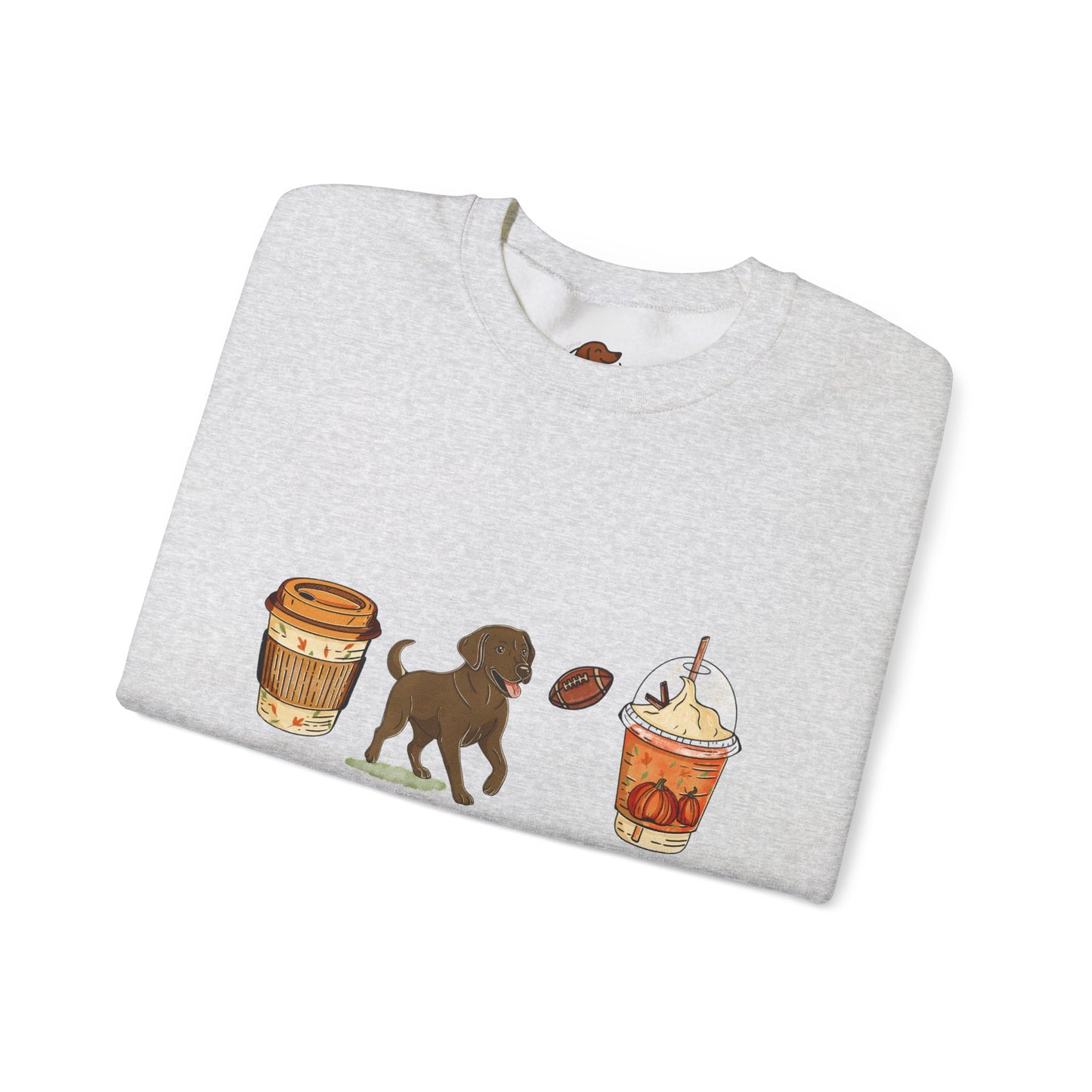 Chocolate lab Fall Cups Unisex Heavy Blend™ Crewneck Sweatshirt