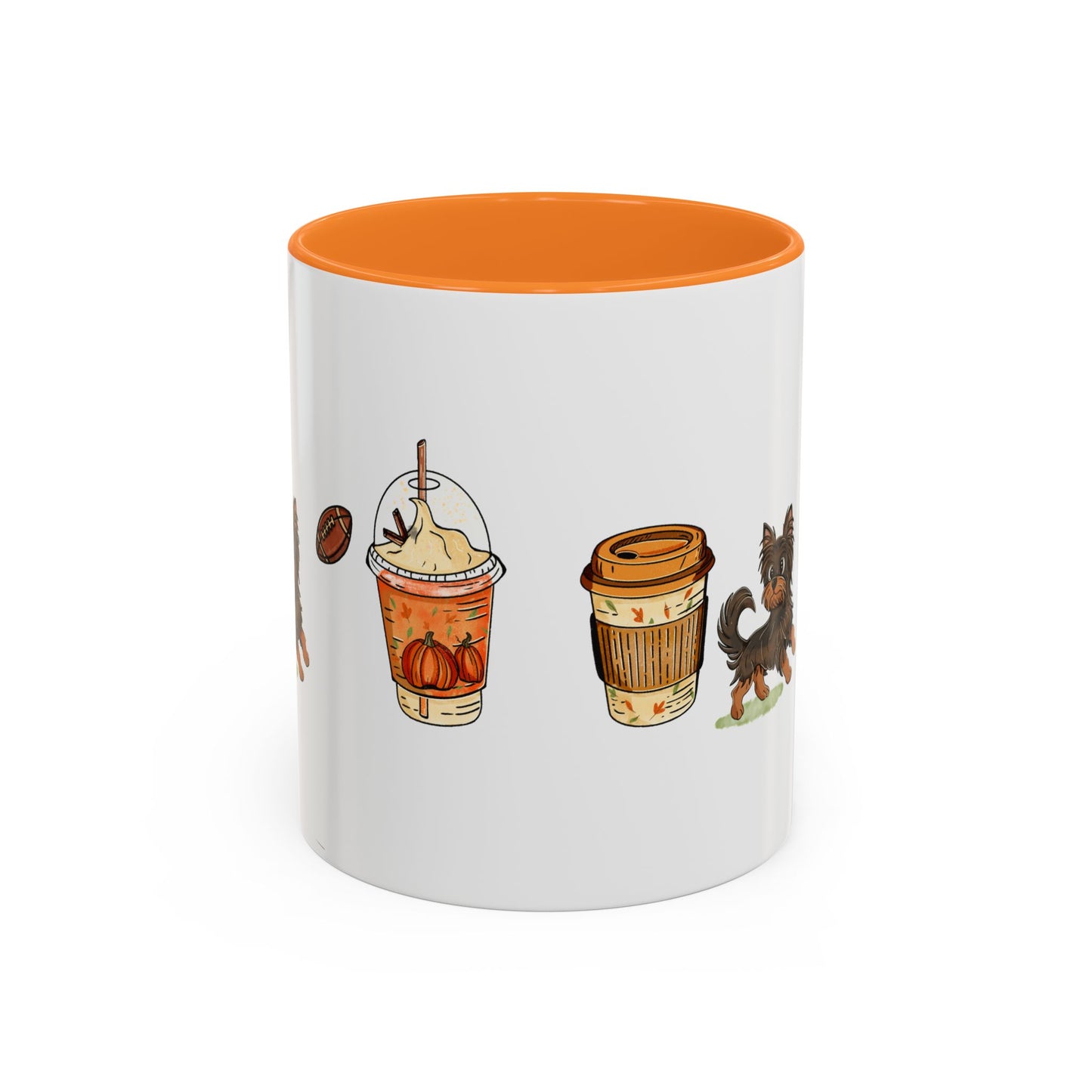 Yorkie Fall design, color Mugs 11oz