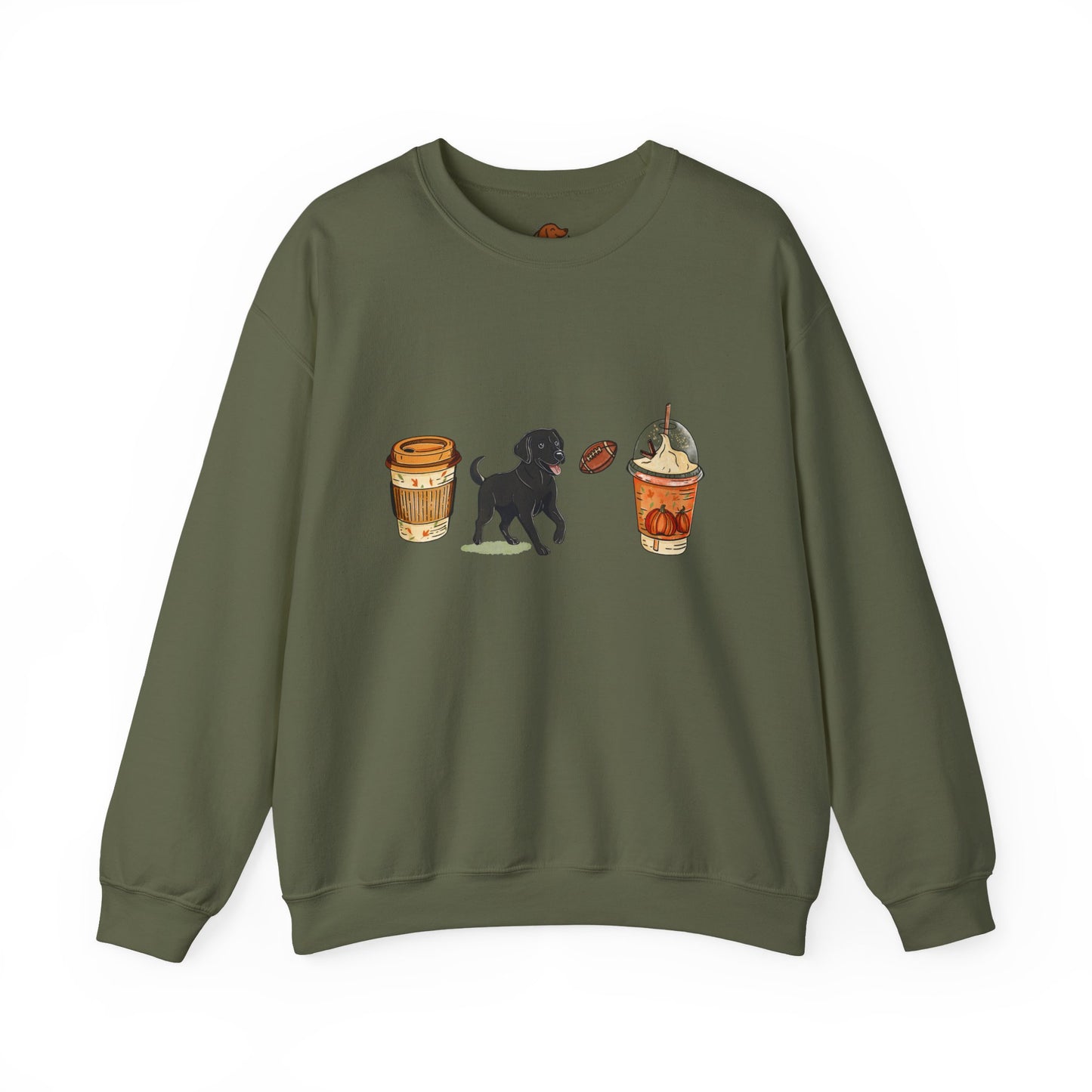Black lab Fall Cups Unisex Heavy Blend™ Crewneck Sweatshirt