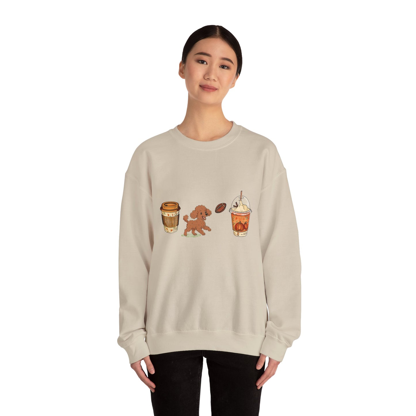 Mini Poodle Fall Cups Unisex Heavy Blend™ Crewneck Sweatshirt