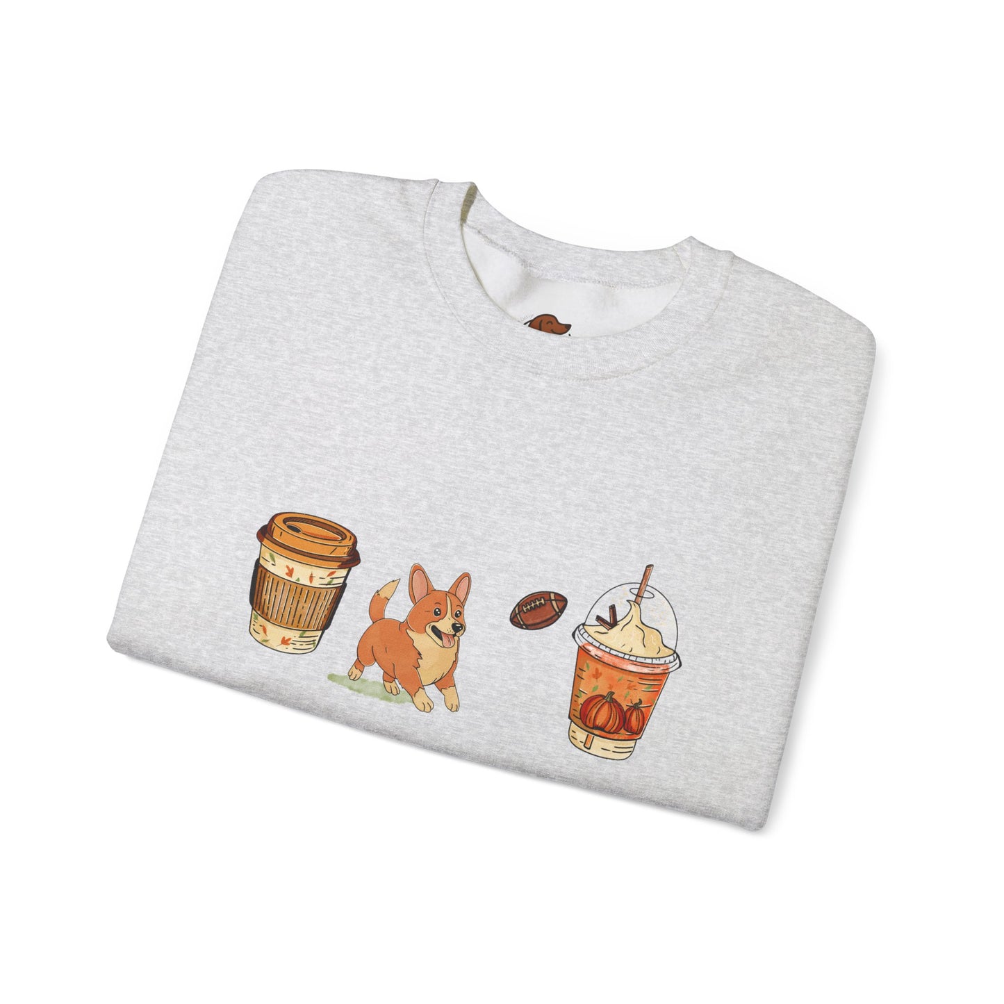 Corgi Fall Cups Unisex Heavy Blend™ Crewneck Sweatshirt