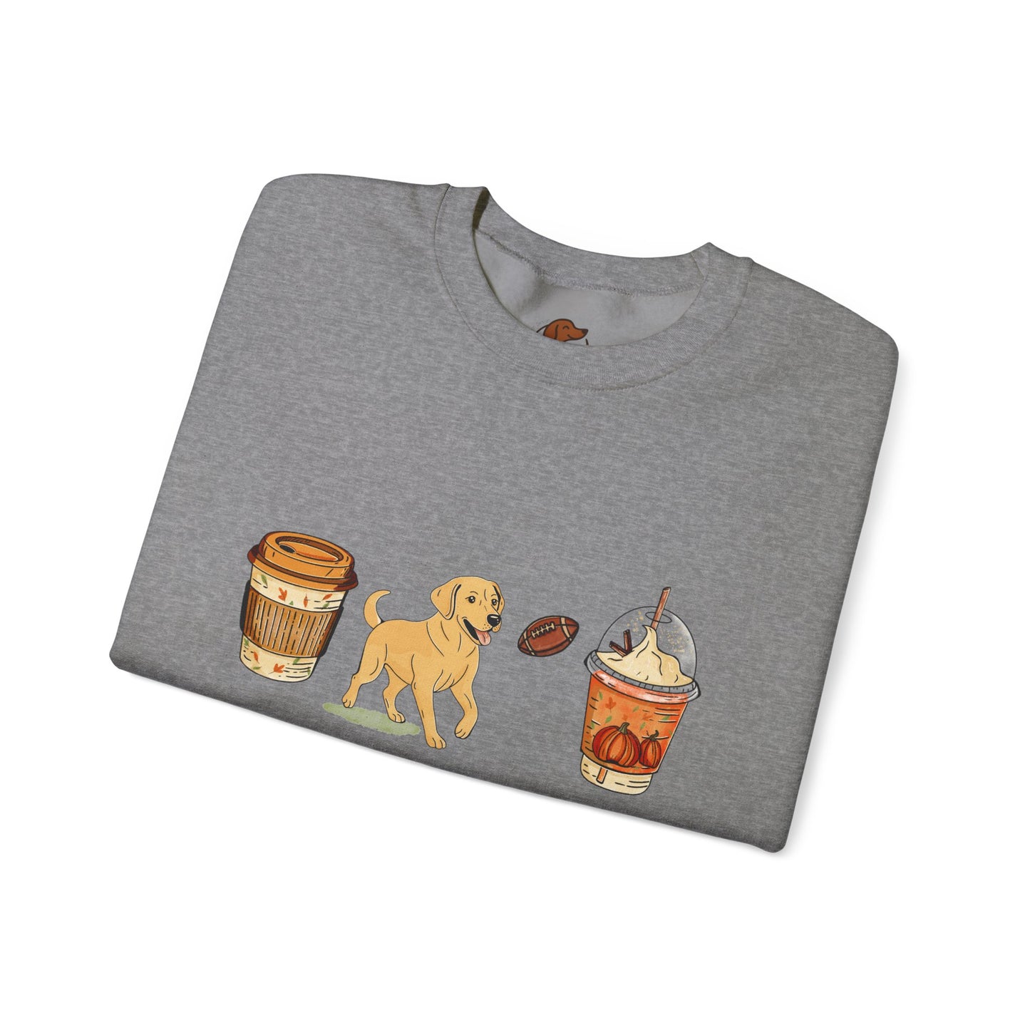 Yellow Lab Fall Cups Unisex Heavy Blend™ Crewneck Sweatshirt