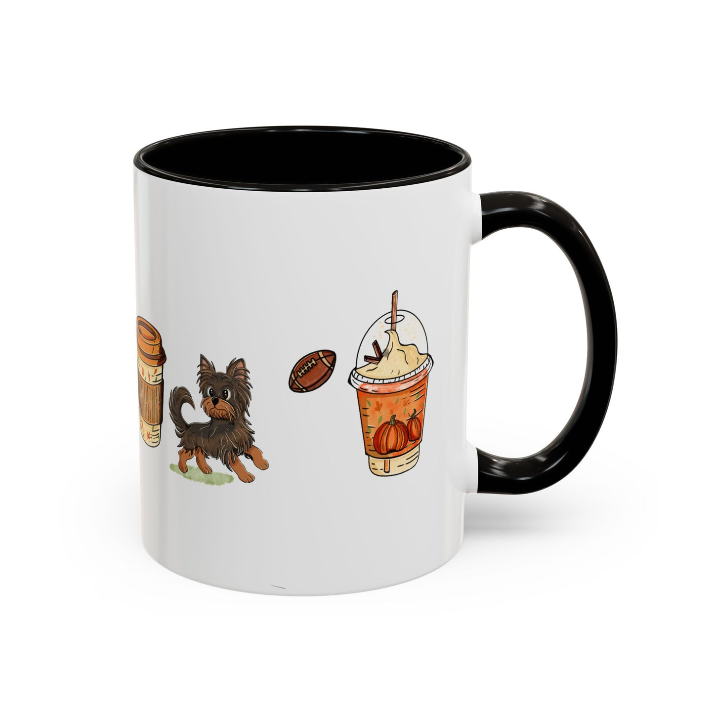 Yorkie Fall design, color Mugs 11oz
