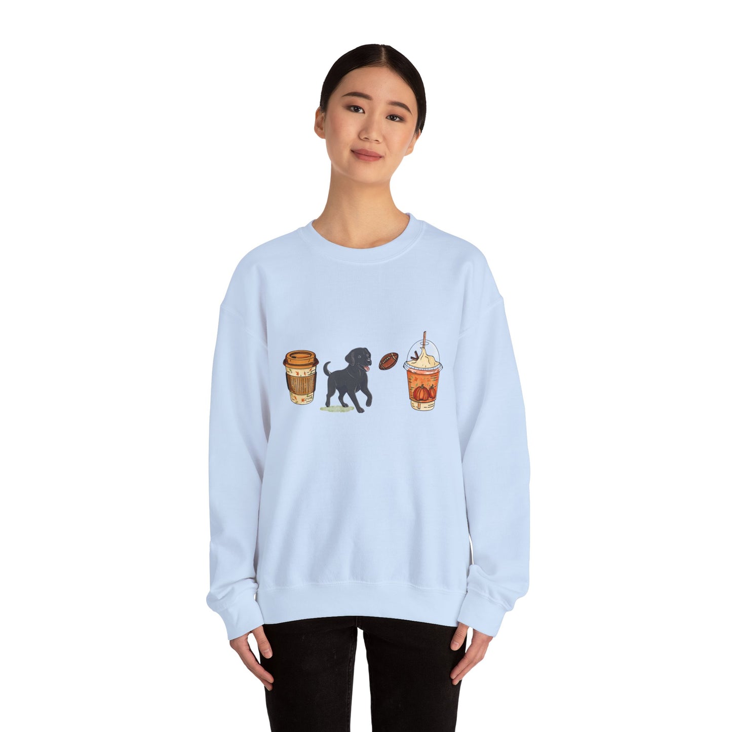 Black lab Fall Cups Unisex Heavy Blend™ Crewneck Sweatshirt