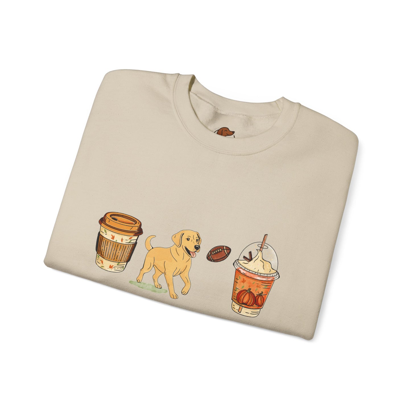 Yellow Lab Fall Cups Unisex Heavy Blend™ Crewneck Sweatshirt