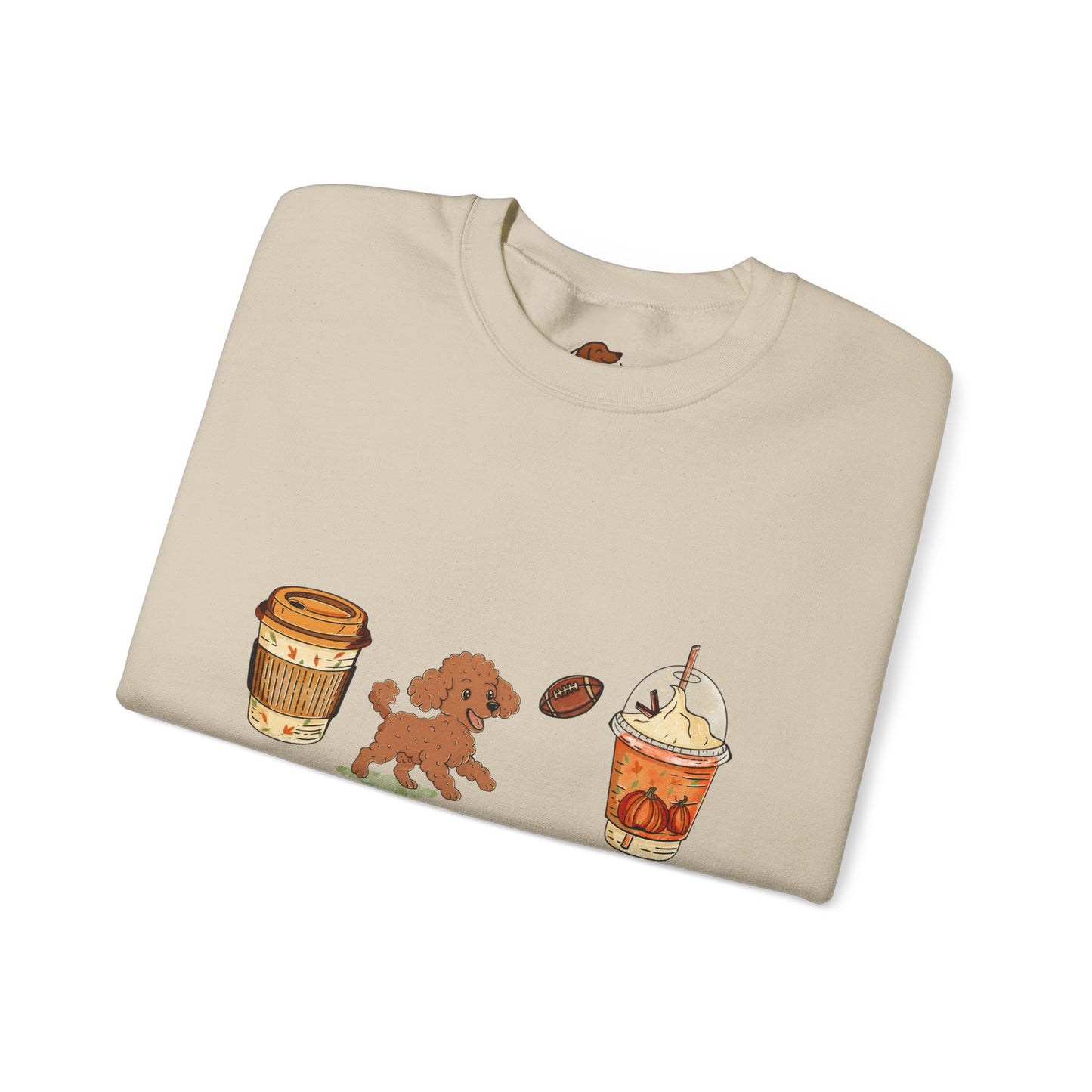 Mini Poodle Fall Cups Unisex Heavy Blend™ Crewneck Sweatshirt