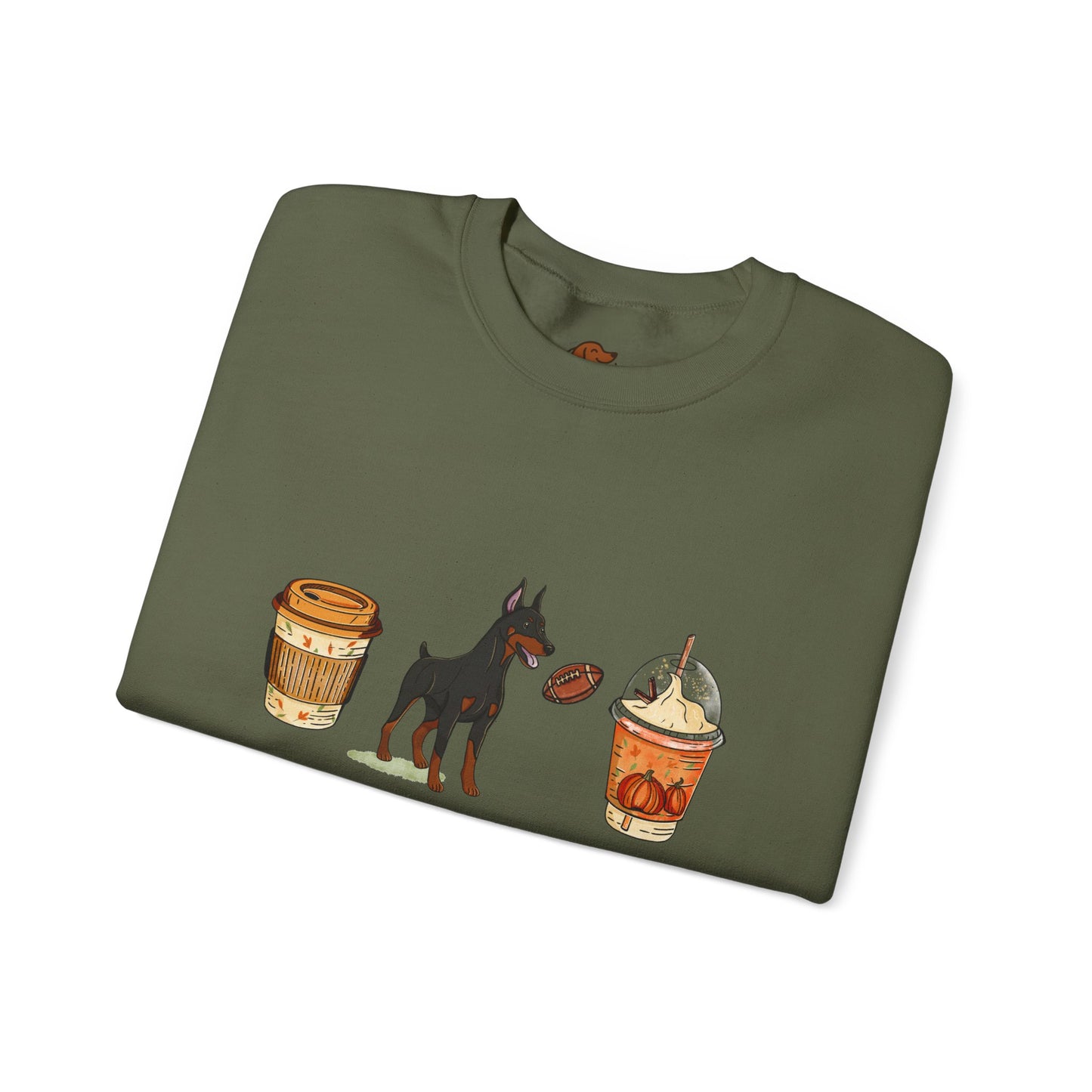 Doberman Fall Cups Unisex Heavy Blend™ Crewneck Sweatshirt