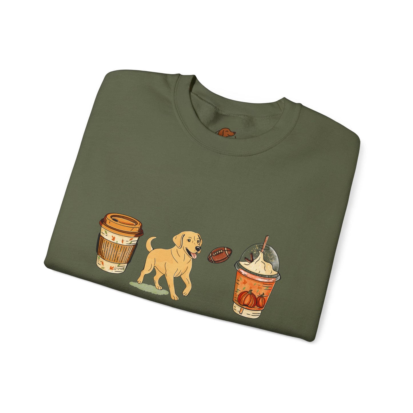 Yellow Lab Fall Cups Unisex Heavy Blend™ Crewneck Sweatshirt