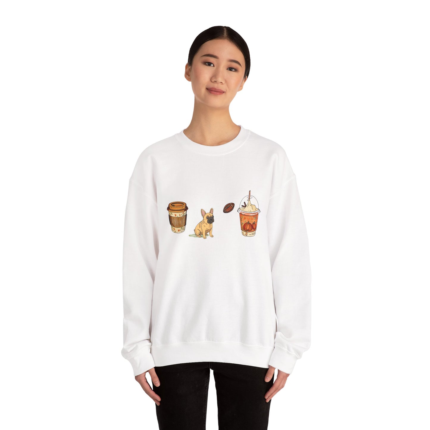 Frenchie Fall Cups Unisex Heavy Blend™ Crewneck Sweatshirt