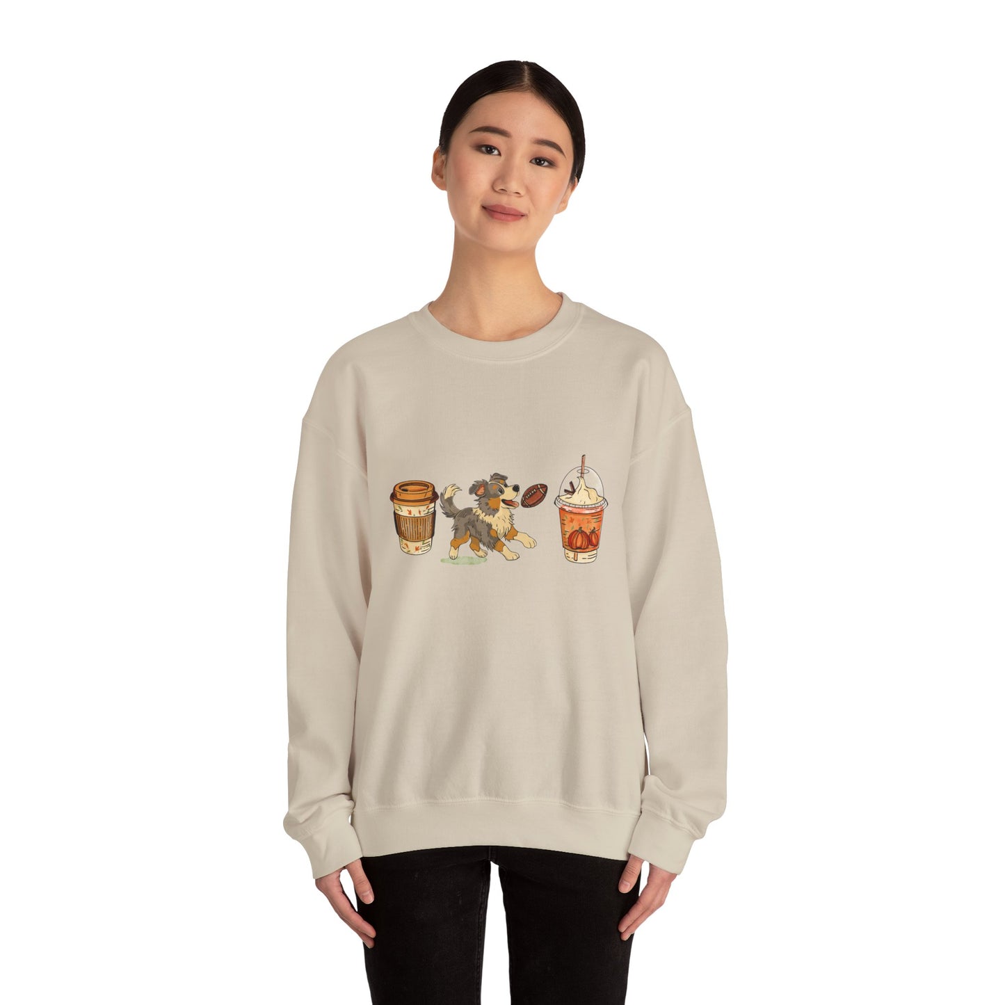 Australian Shepherd Fall Cups Unisex Heavy Blend™ Crewneck Sweatshirt
