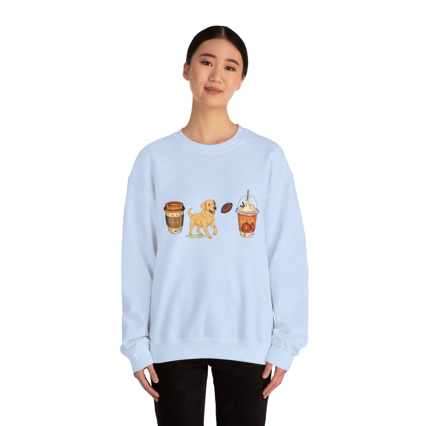 Yellow Lab Fall Cups Unisex Heavy Blend™ Crewneck Sweatshirt