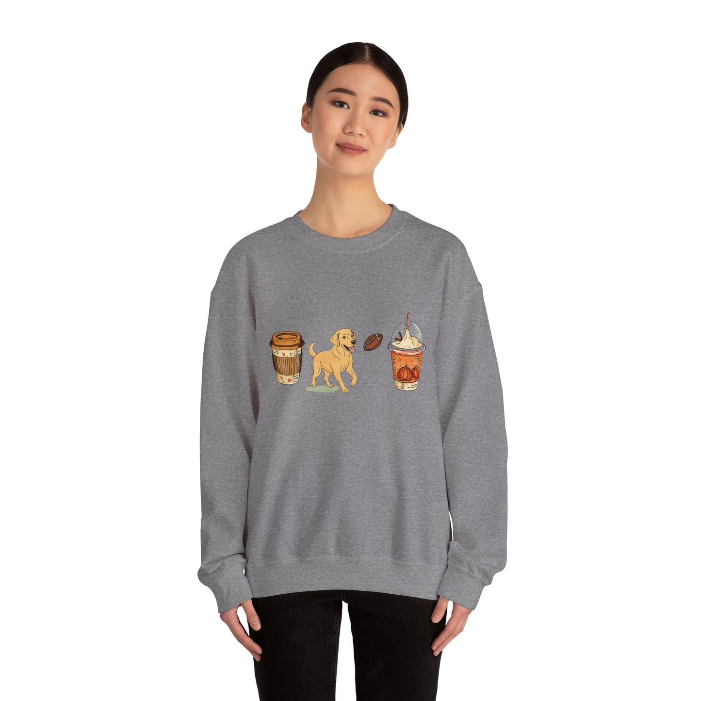 Yellow Lab Fall Cups Unisex Heavy Blend™ Crewneck Sweatshirt