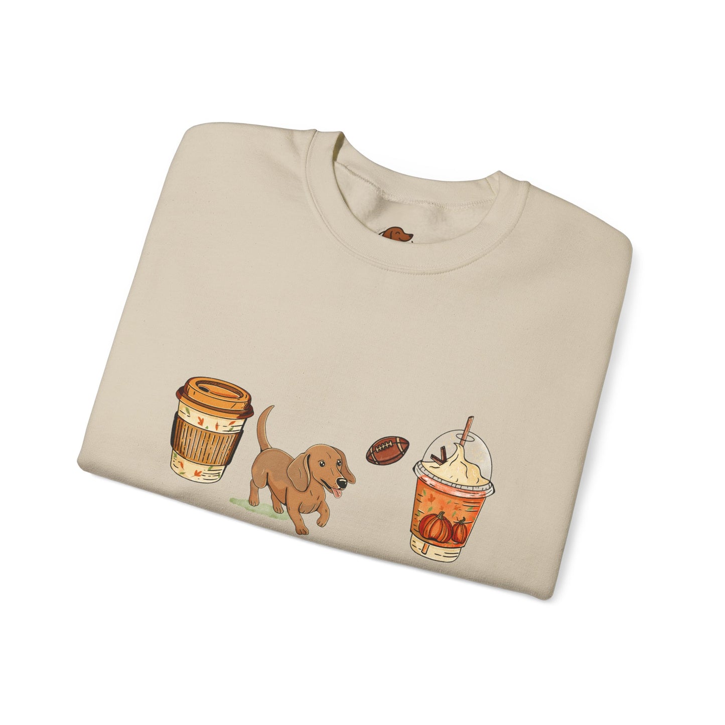 Dachshund Fall Cups Unisex Heavy Blend™ Crewneck Sweatshirt